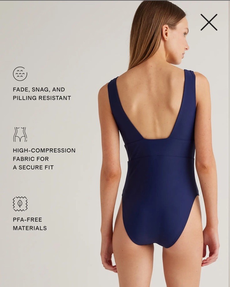 NWT Quince Italian Plunge One-Piece Swimsuit You Pick Size Color NWT and Liner