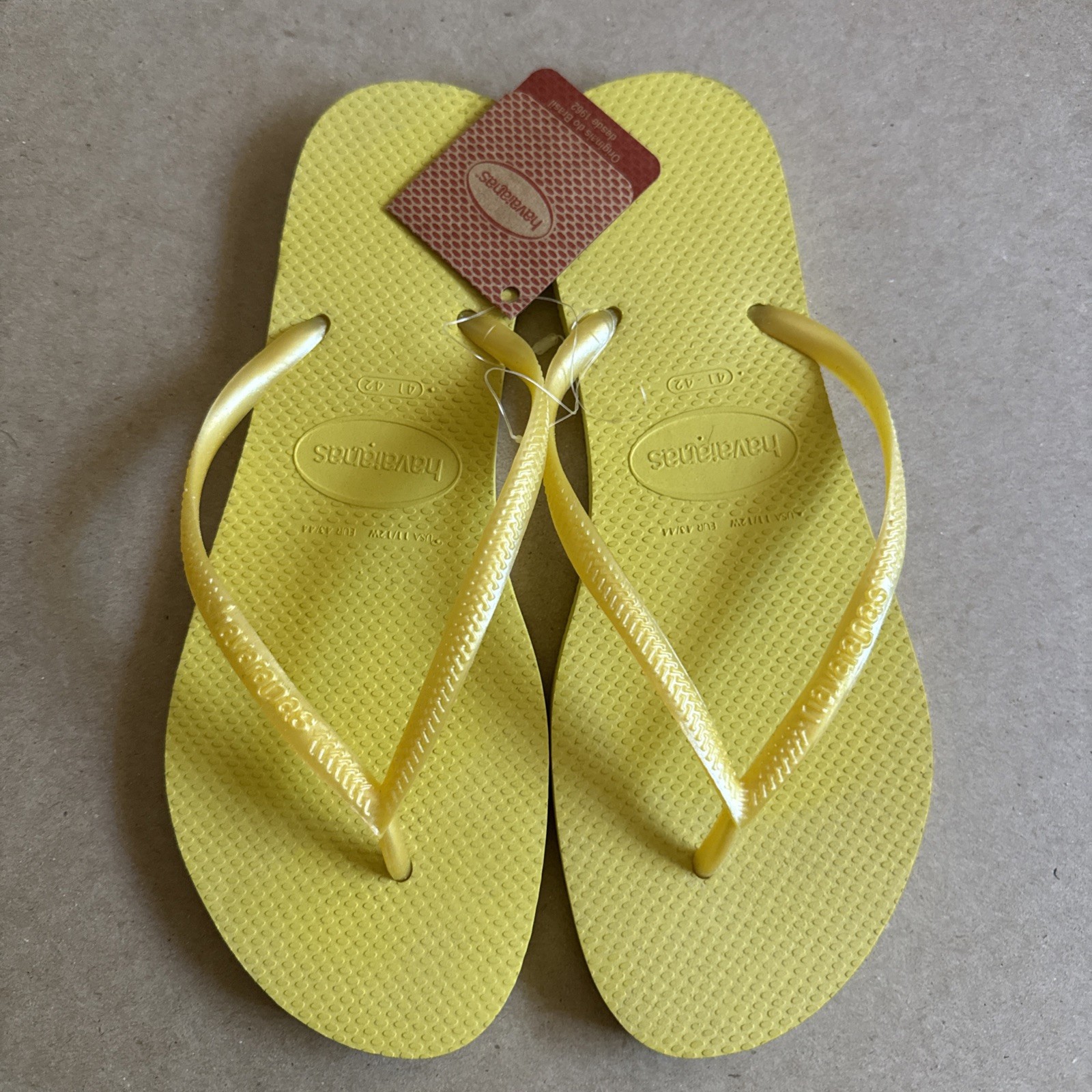 Havaianas Slim Classic Yellow Flip Flops 41/42 – New