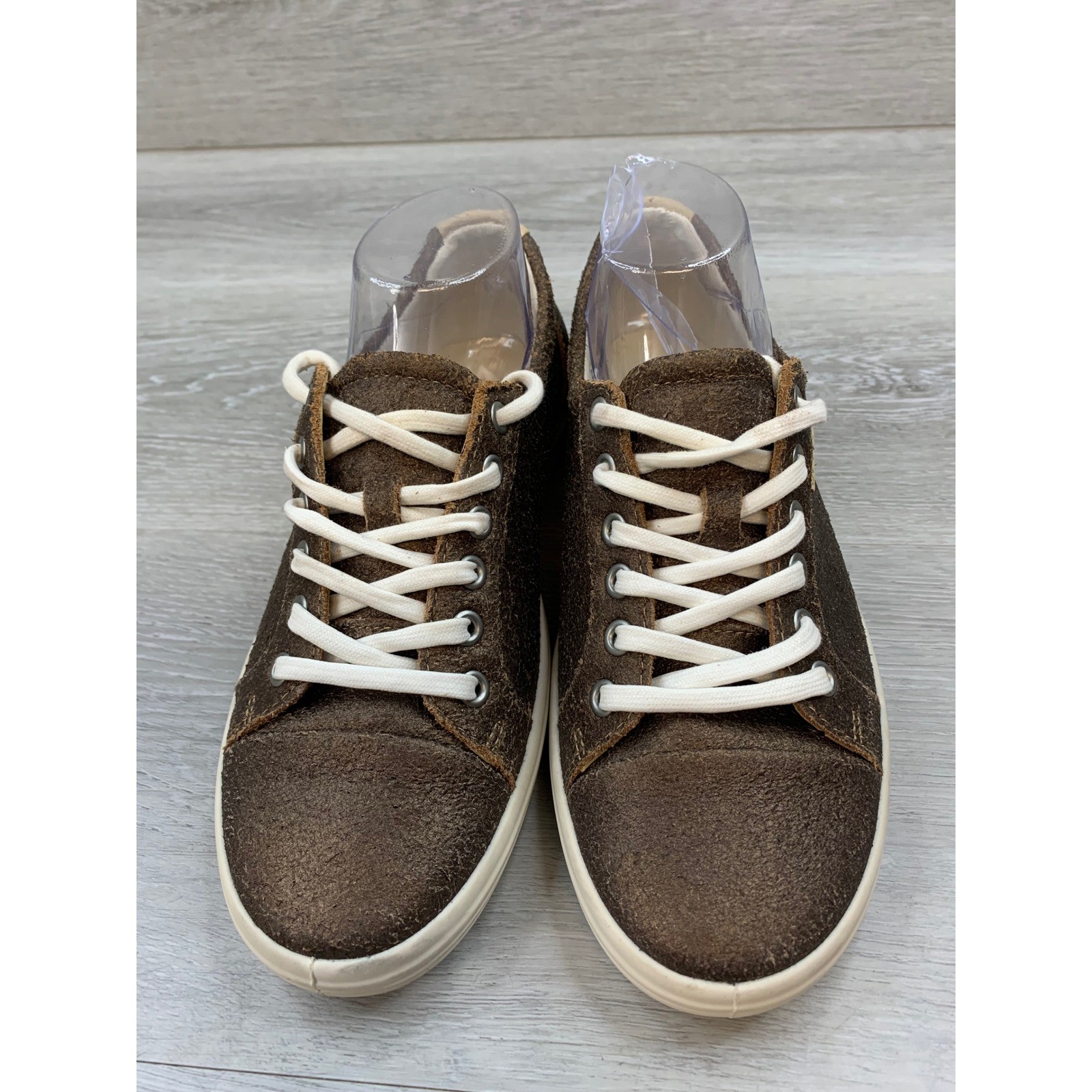 ECCO Soft 7 Women’s Sneakers Metallic Bronze Brown Leather 7 EW Comfort Shoes