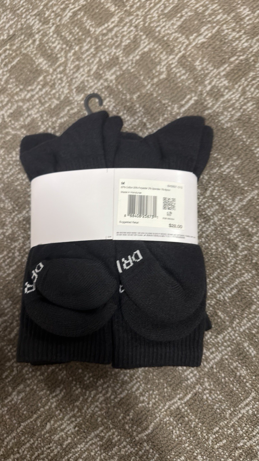 Nike Everyday Plus Dri-FIT Cushioned Crew Socks Black 6 Pairs Men’s L