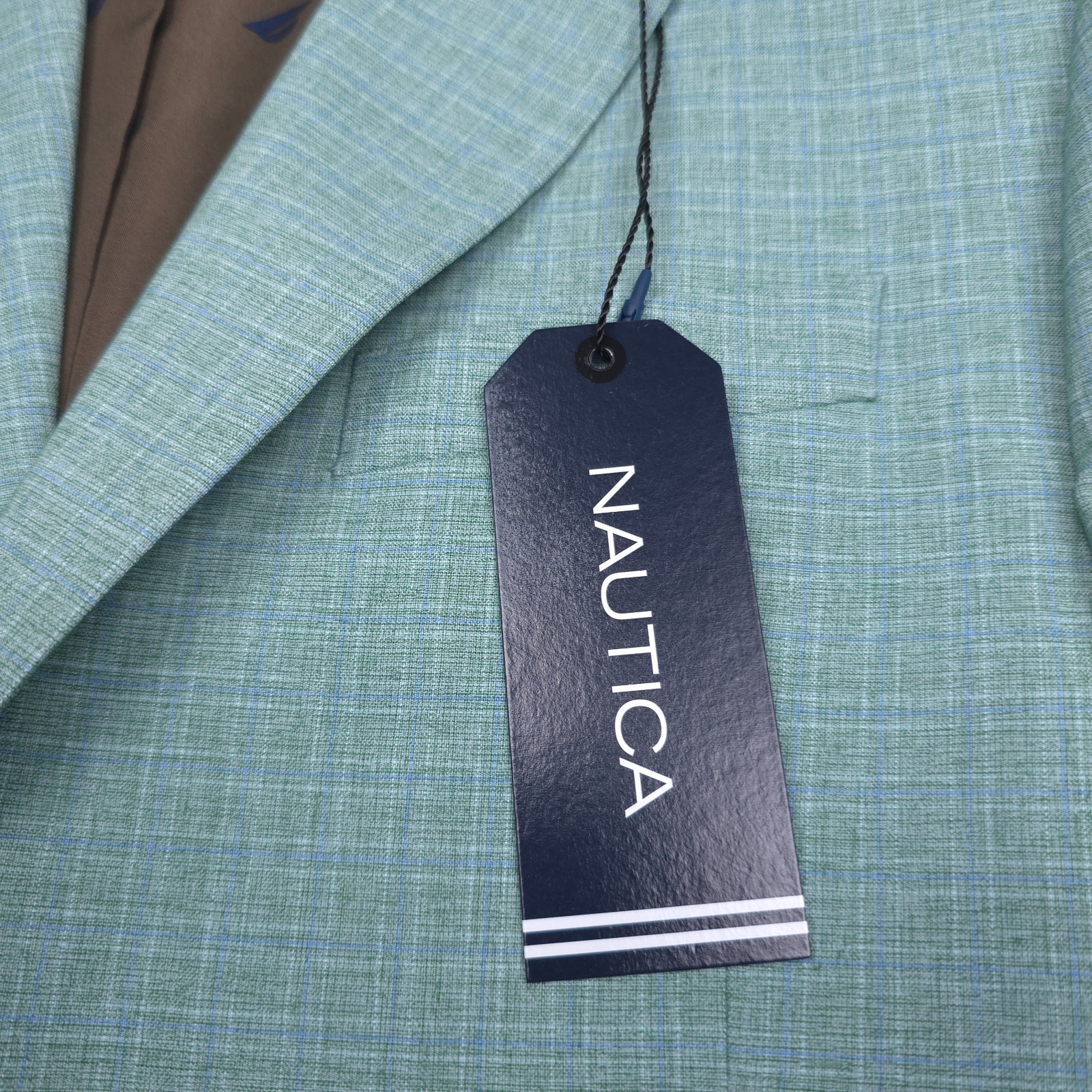 Nautica Gaff Suit Mens 38S X 32 Modern Fit Mint Green Two-Piece Nested