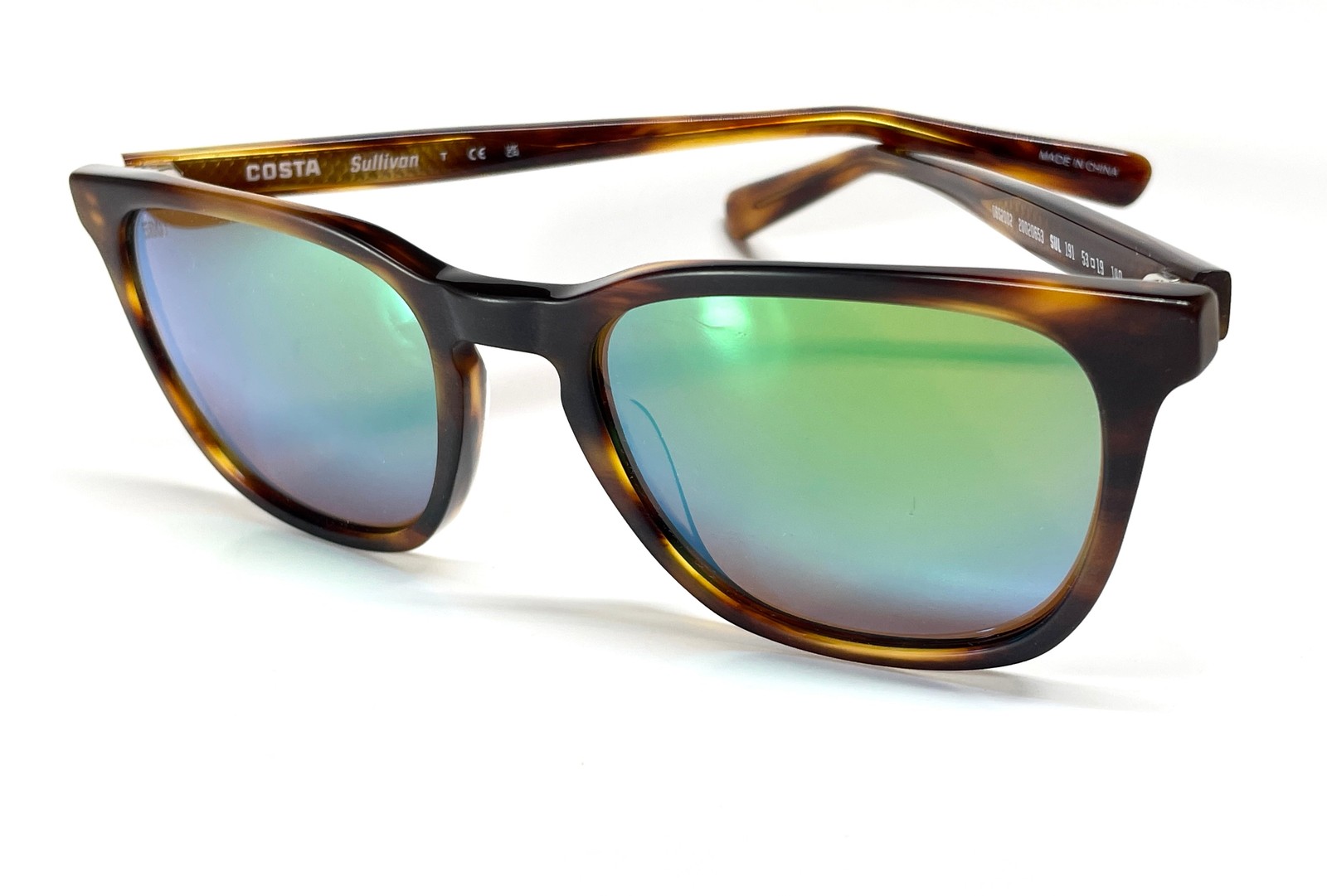 Costa Del Mar Sullivan Tortoise frame Green Mirror 580 glass lens