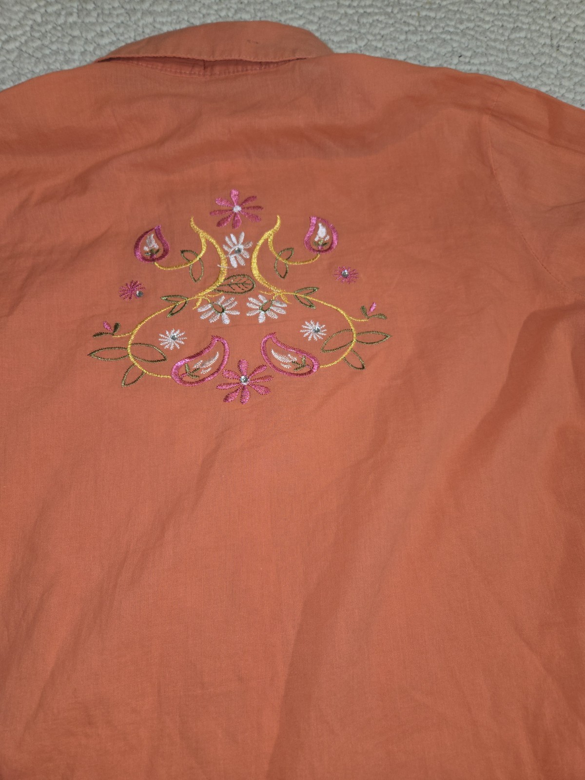 Yuko Blouse Sz L(see Measurements) Floral Embroidery Tunic Lenght Light…