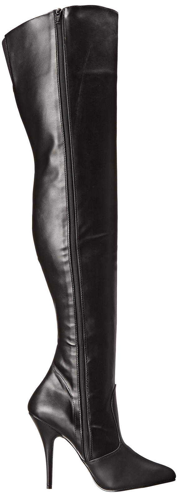 Pleaser Women’s Seduce-3000 Thigh High Boot Matte Black size 6