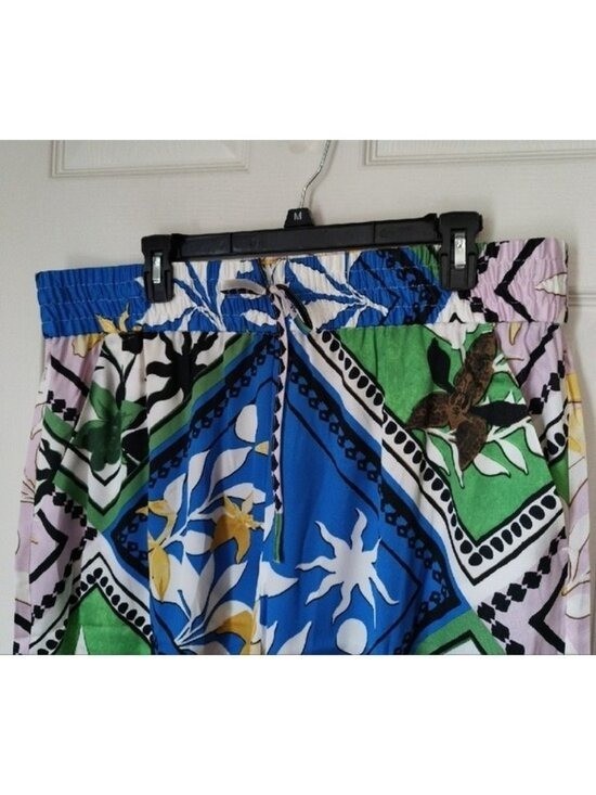 New INC International Concepts Floral Wide Leg Pants in Blue Green Pink XL
