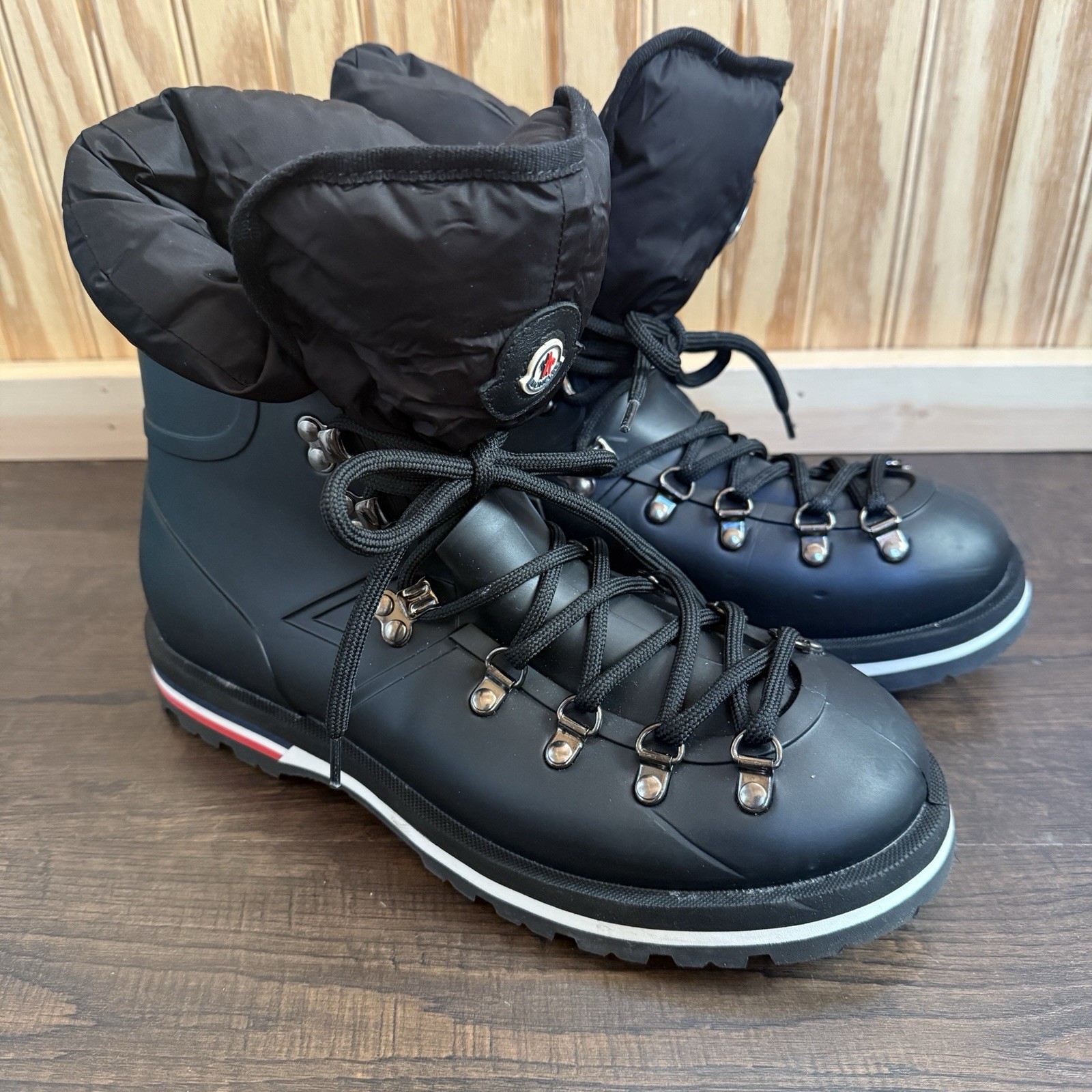 Moncler Inaya Scarpa Rain Rubber Hiking Lace Up Removable Insole Size EU39 W8