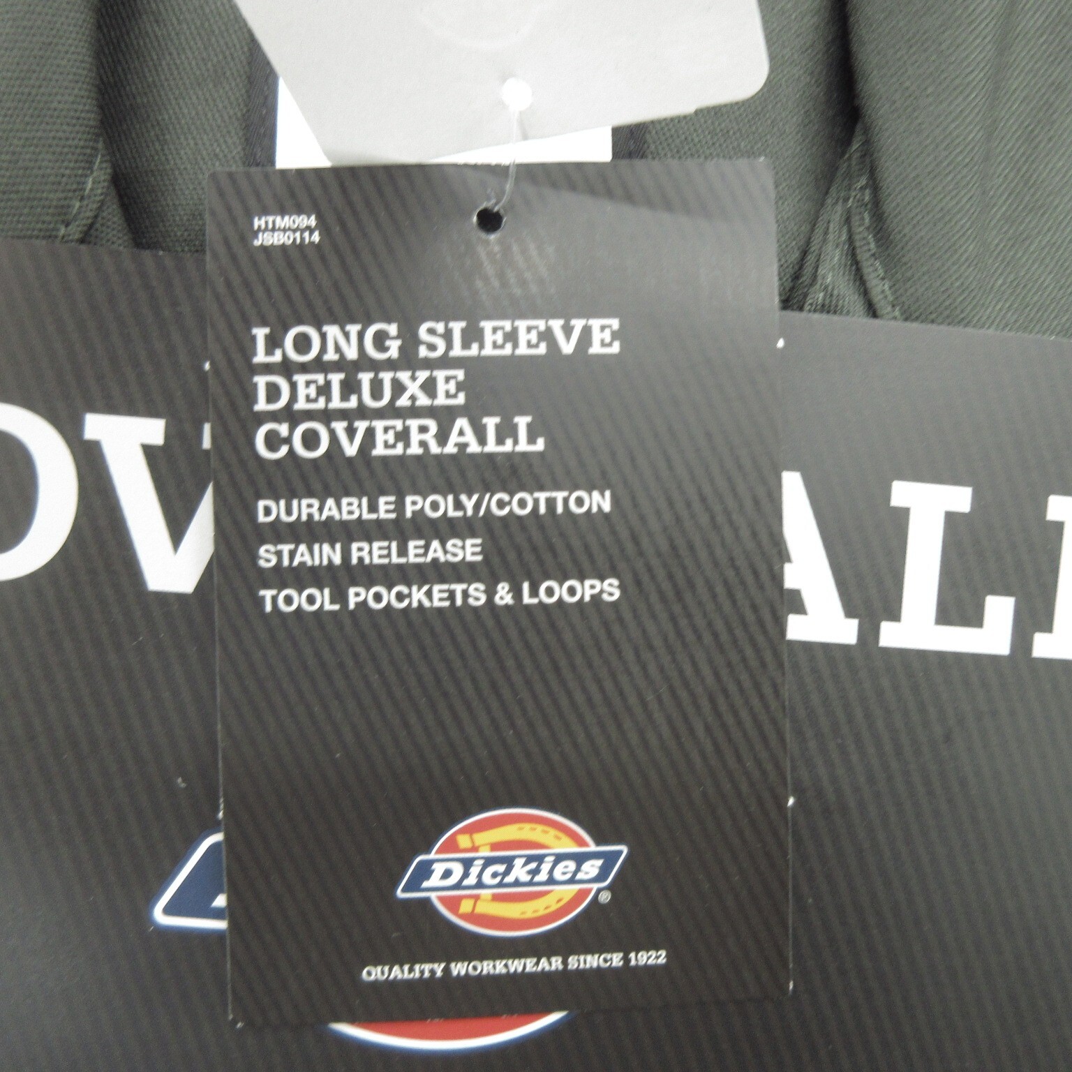 Dickies Men’s Coverall Work Size Medium Olive Green Twill Long Sleeve New