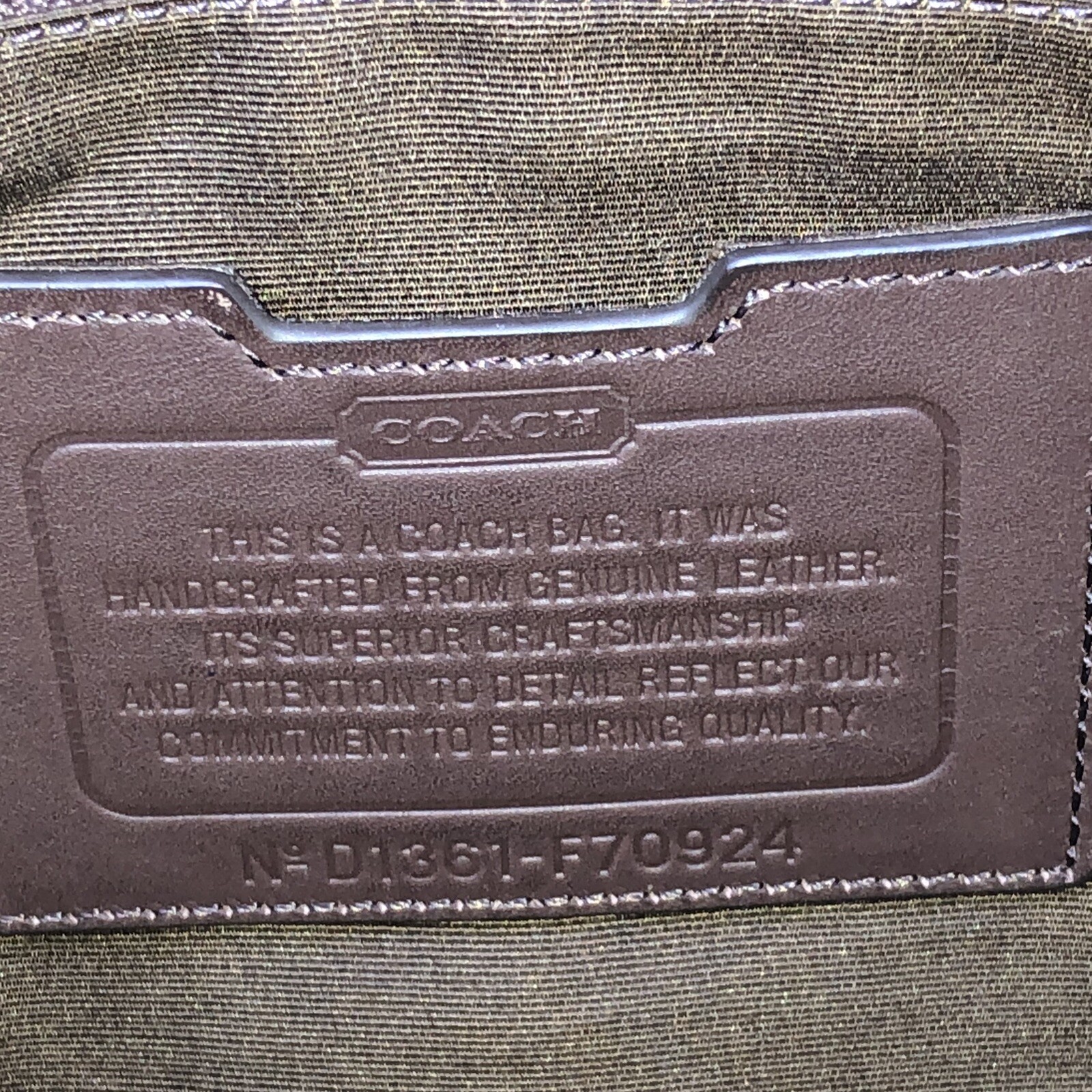 Coach Camden Brown Leather Messenger Laptop Satchel Bag D1361-F70924 GENUINE