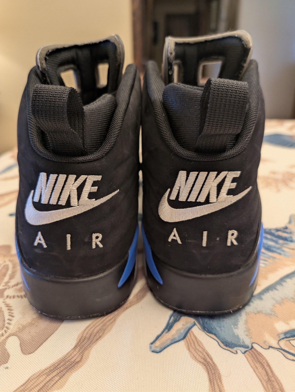 Jordan Jumpman MVP Mid Top Cushioned Basketball Sneakers Black Blue Gray
