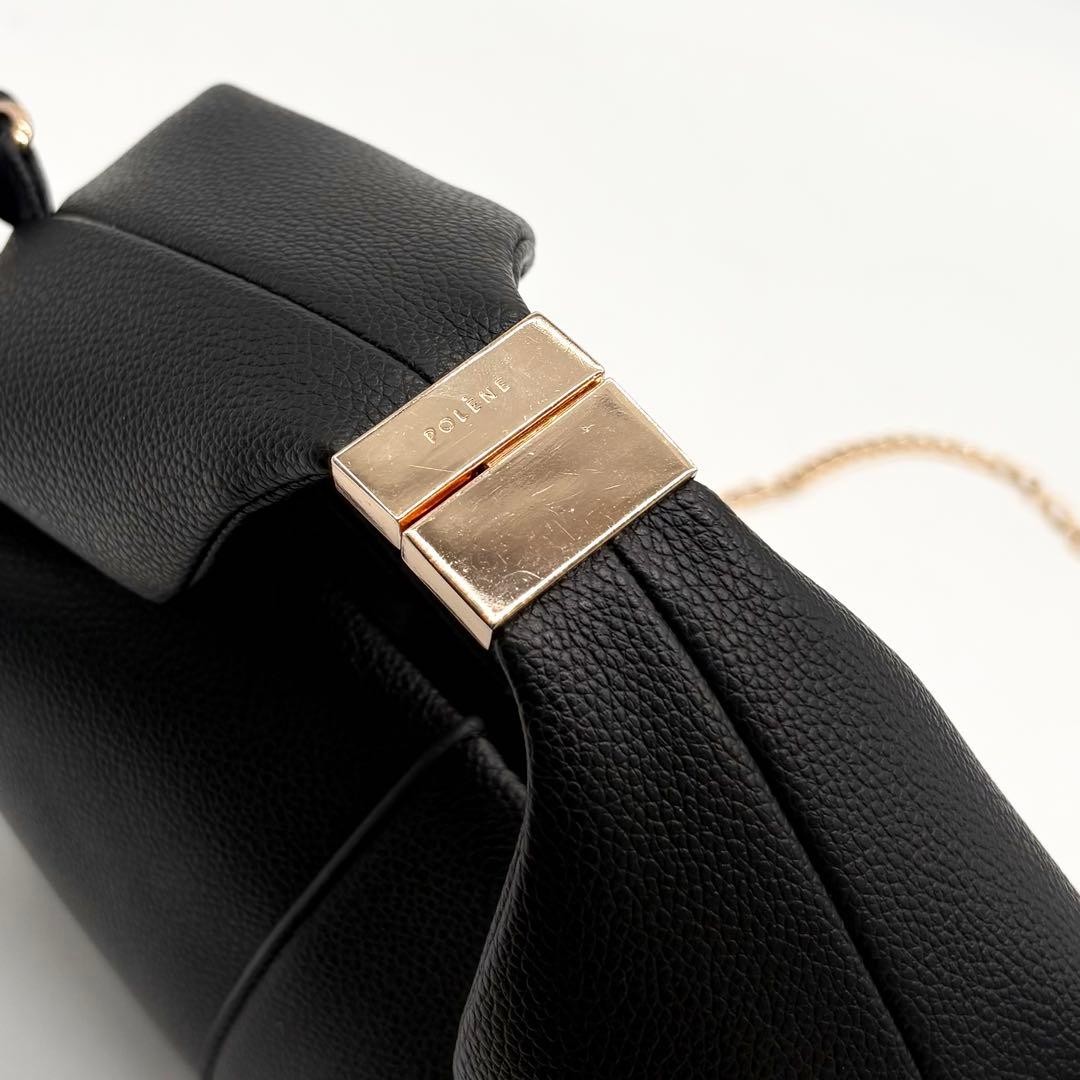 Excellent condition POLENE Beri 2way Shoulder Bag Leather Chain Black from Japan