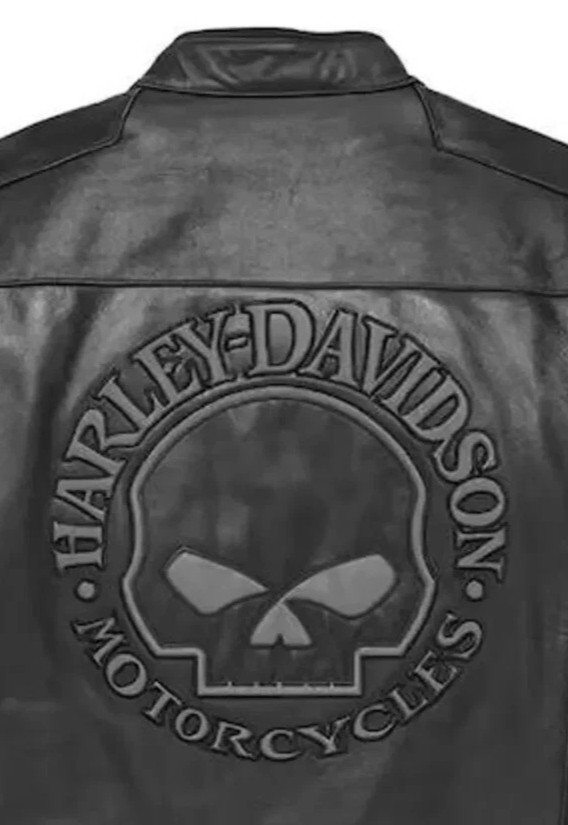 Harley Davidson Genuine Leather Riding Jacket Black Motorcycle Biker Jacket Men