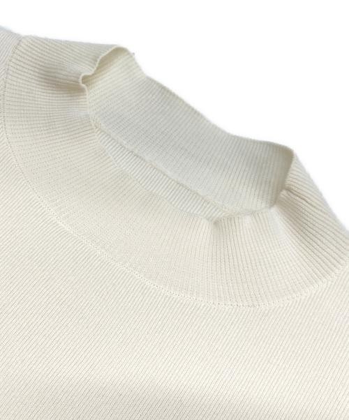 Demi-Luxe Beams Ivory Cotton Blend Mock Neck Knit Top, Ladies, S/M