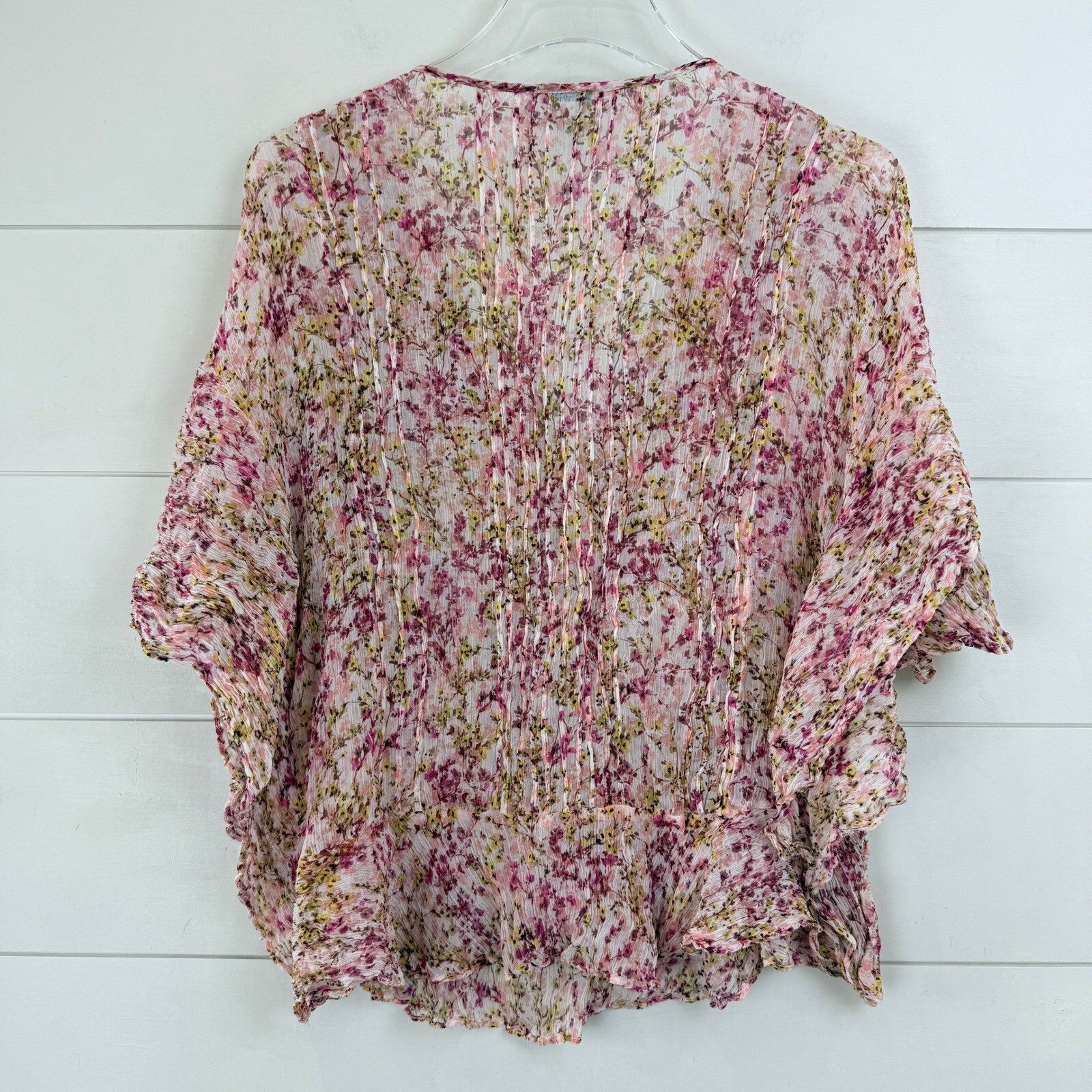 Sundance CURRANT BLOSSOM Floral Blouse V-Neck Flowy Bohemian Top Lightweight M