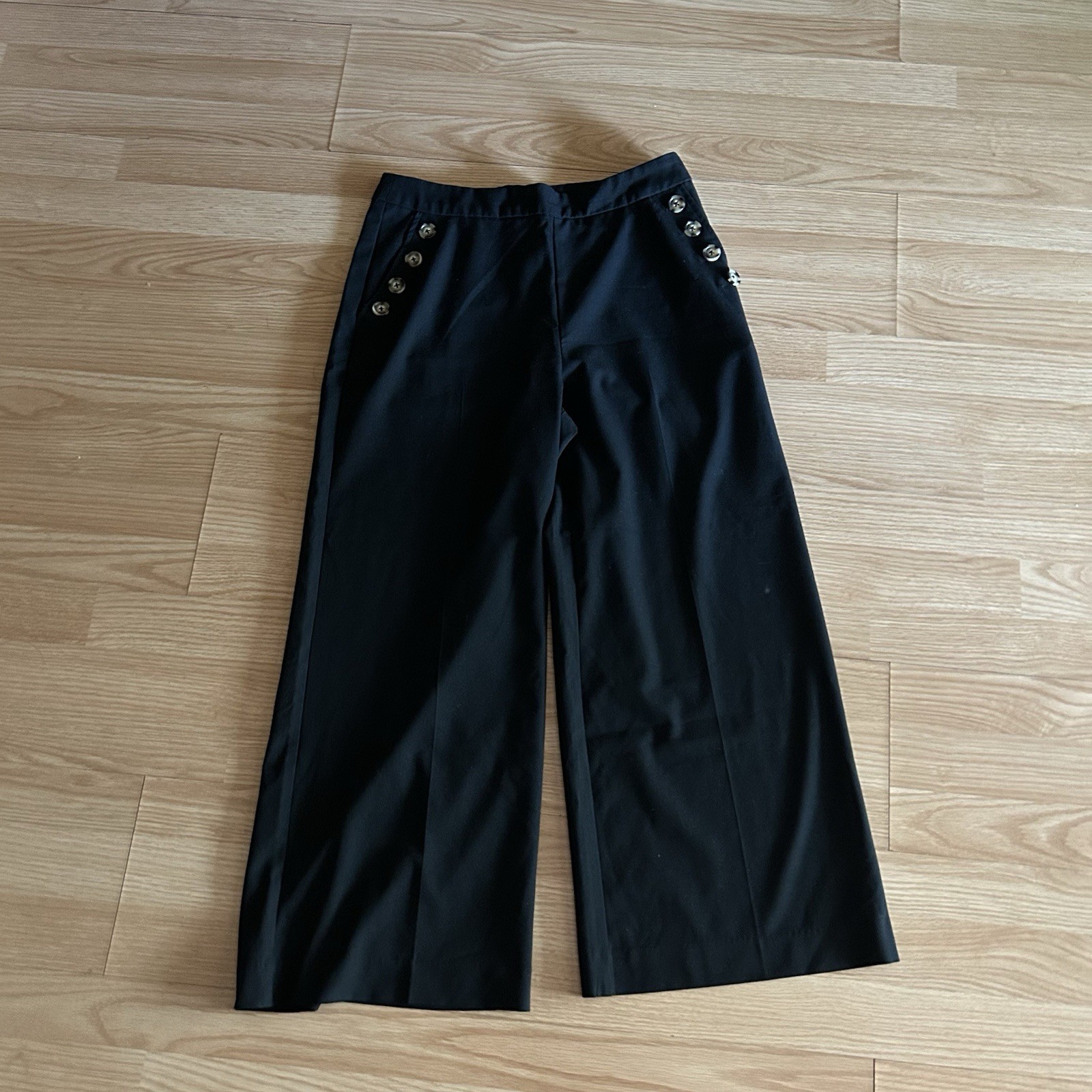 MNG Mango Black Wide Leg Casual Pants Women’s 8