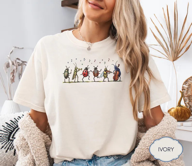 Vintage Insect Music Nature Retro Comfort Tee