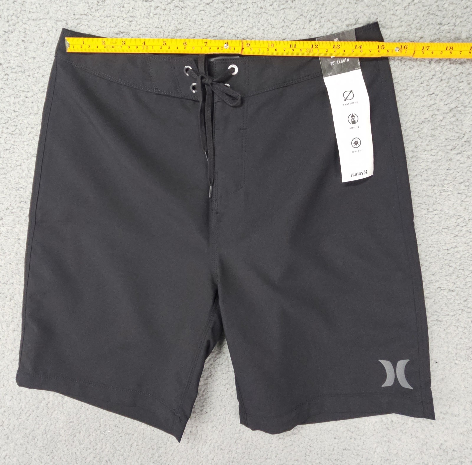 Hurley Board Shorts Mens 29 Black Surf Swim Quick Dry Stretch NWT