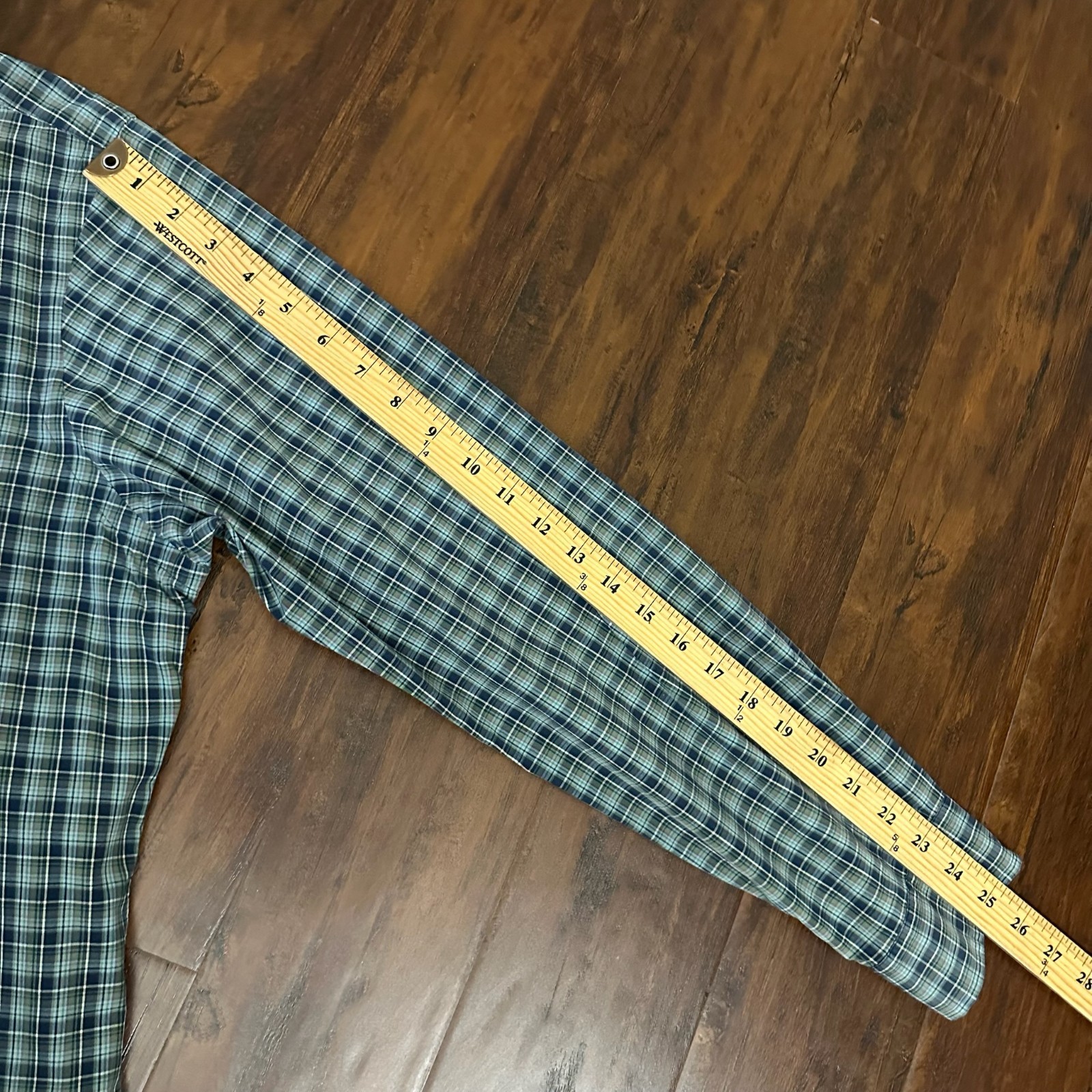 RALPH LAUREN Shirt Mens L Blue Green Plaid Button Down Classic Fit Preppy Retro