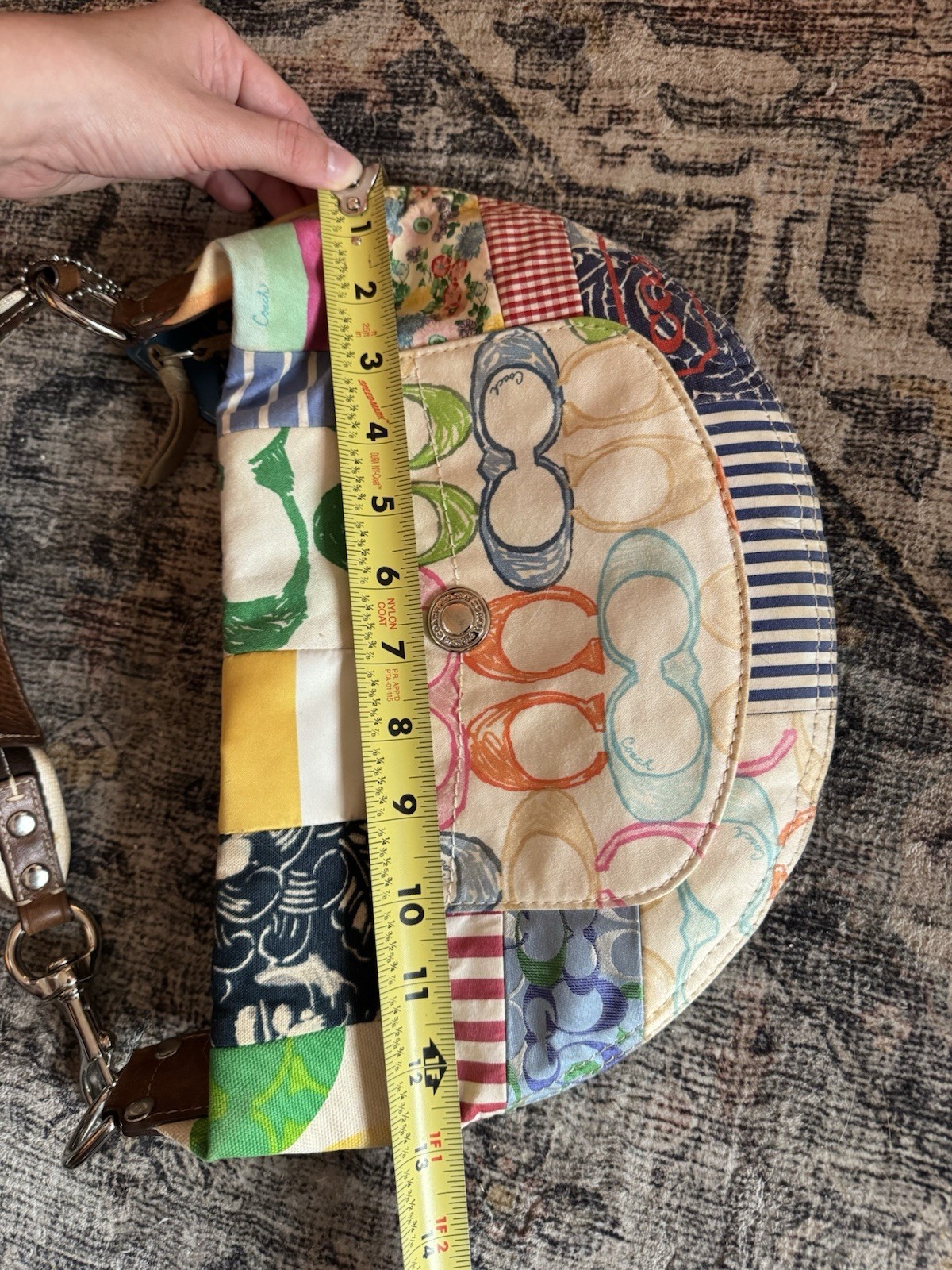 Vintage Y2K Coach Daisy Patchwork Multicolor Small Crescent Hobo Ergo Bag