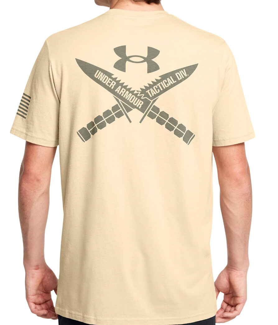 Under Armour 1389463 UA Men’s Freedom TAC Logo Knife Cotton Desert Sand T-Shirt