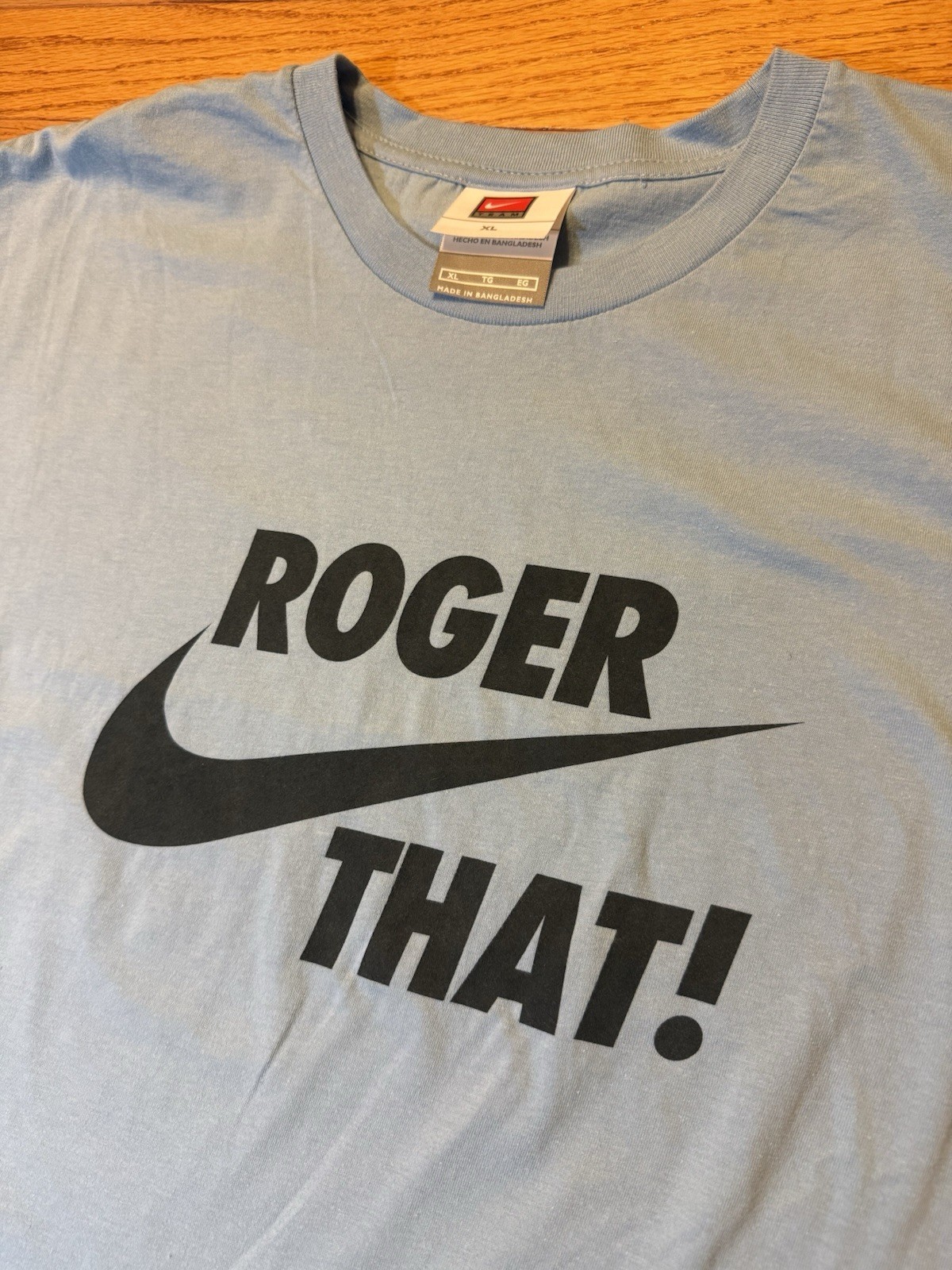 RARE Vintage Nike RF Roger That Federer Tennis T-shirt Tee Size XL White Tag Y2K