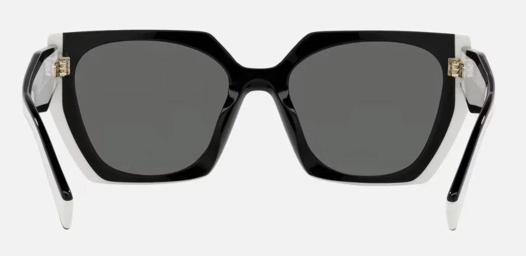 Prada PR 15WS Oversize Square Sunglasses Women Black White Frame UV400