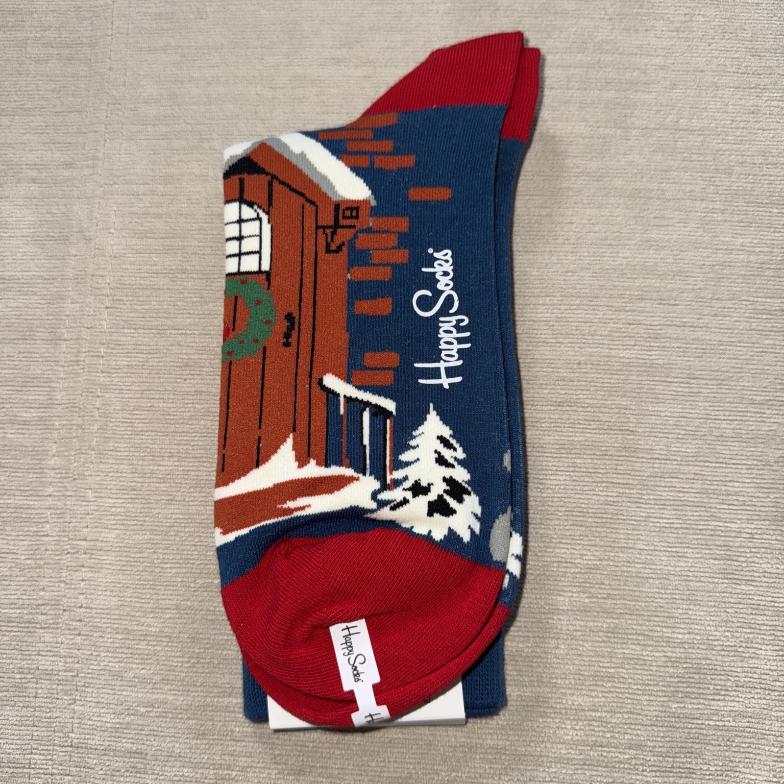 Happy Socks Men’s/Unisex Classic Crew Socks, Christmas Reindeer Socks Size 8-12