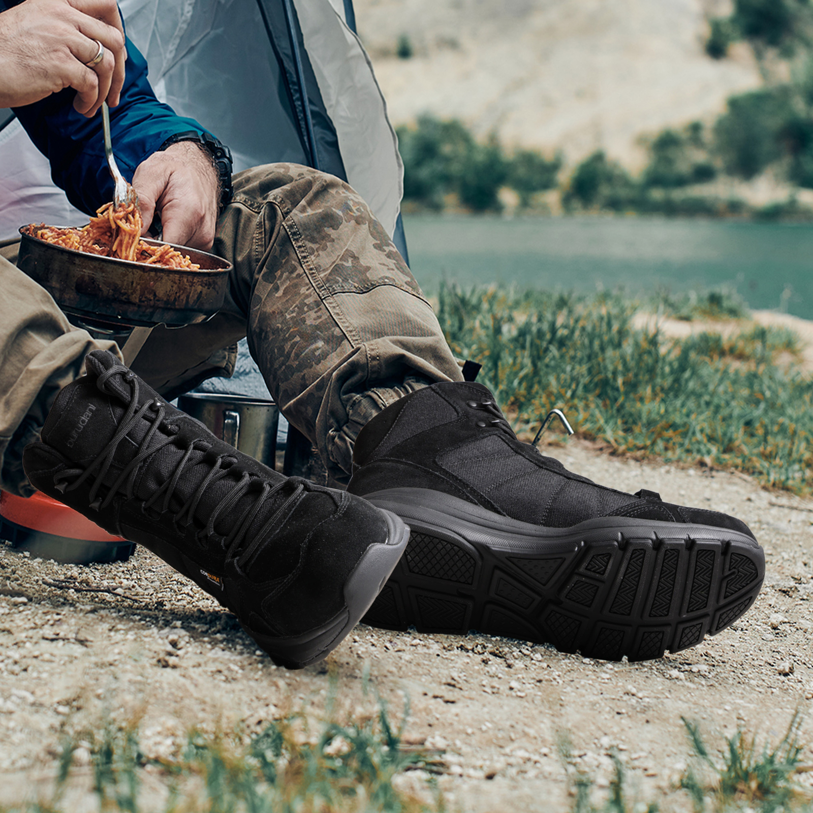 Men’s Lightweight Military Tactical Work Boots Outdoor Motorcycle Combat Boots