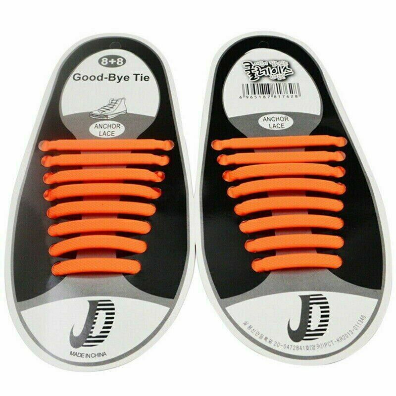 16Pcs Easy No Tie Shoelaces Elastic Silicone Flat Lazy Shoe Lace Strings Adult