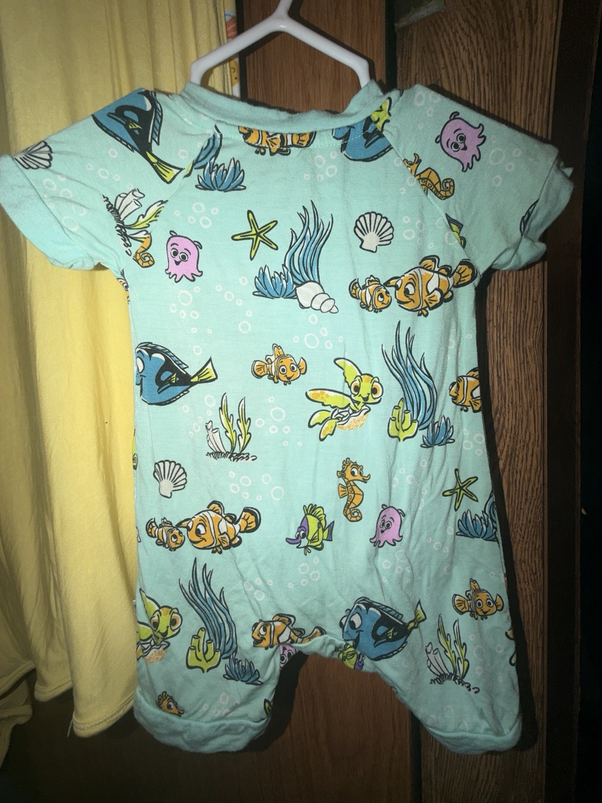little sleepies Disney Finding Nemo Nemo Dory Light Blue Bamboo Zip Romper 0-3M