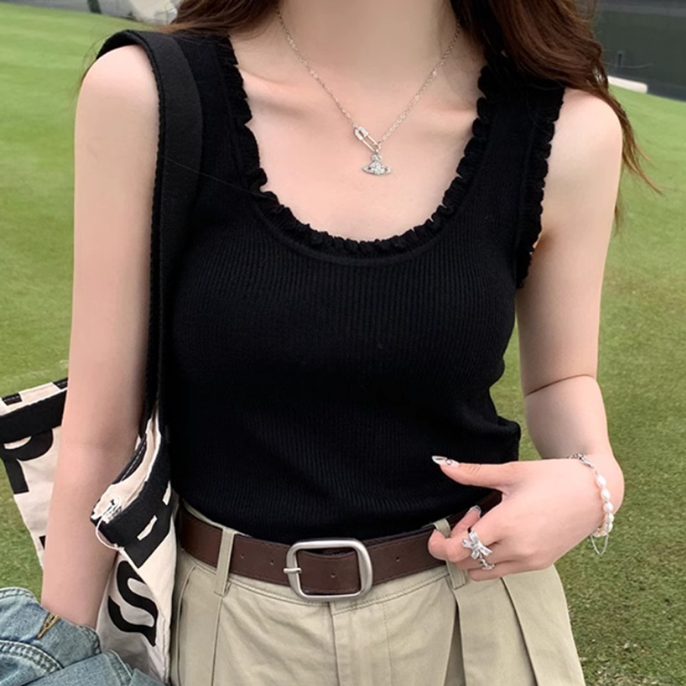 Women’s Regular Length Knitted Vest with Seamless Camisole Ideal for Daily Use