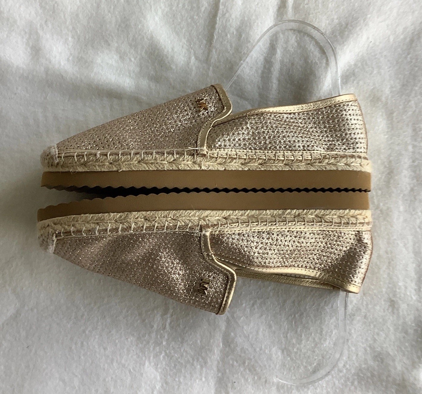 Michael Michael Kors Women Kendric Glitter Espadrille Platform Loafer Shoes 7.5M