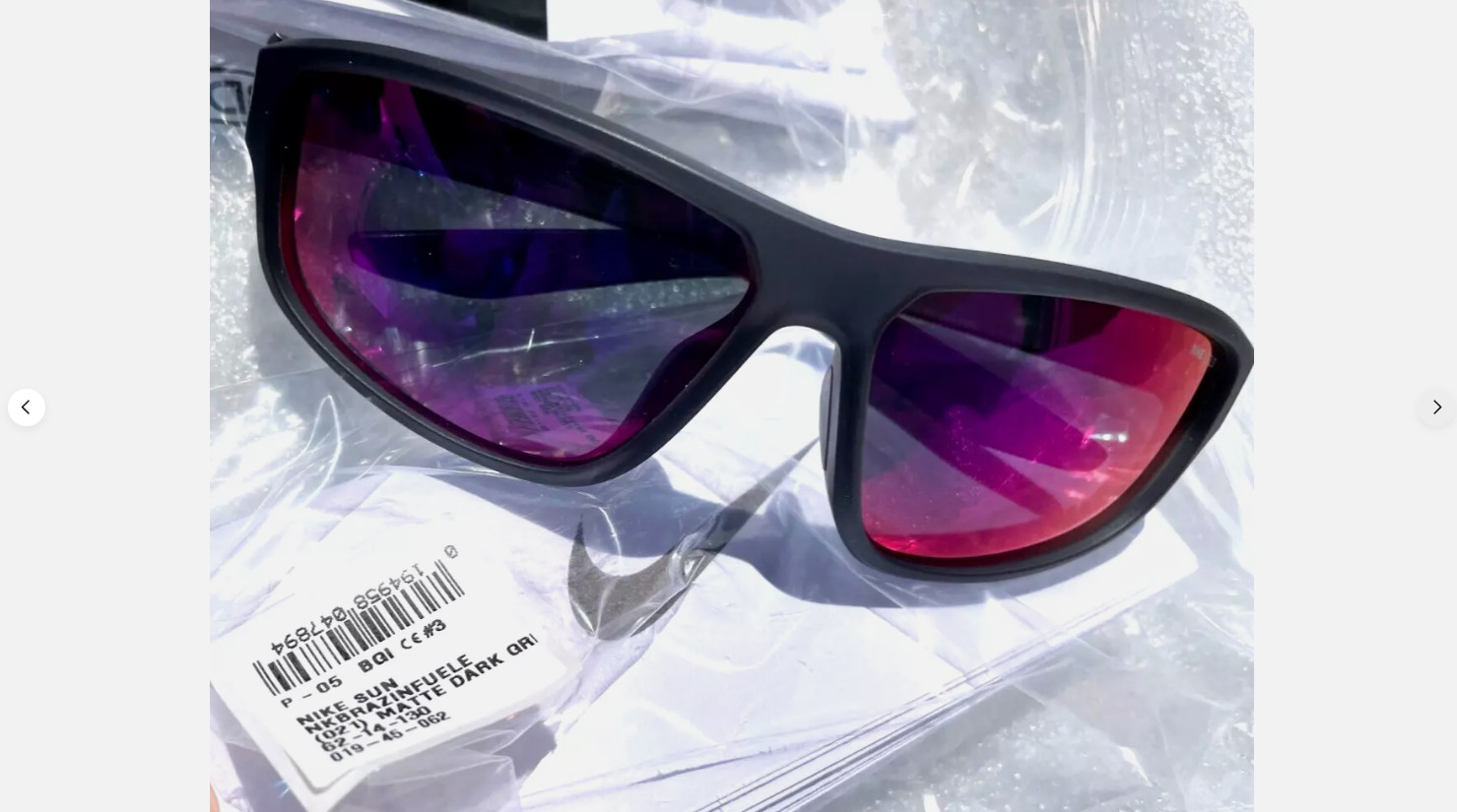 NEW Nike BRAZEN FUEL Matte Grey Frame Field Tint Red Lens Sunglass DJ0804 021