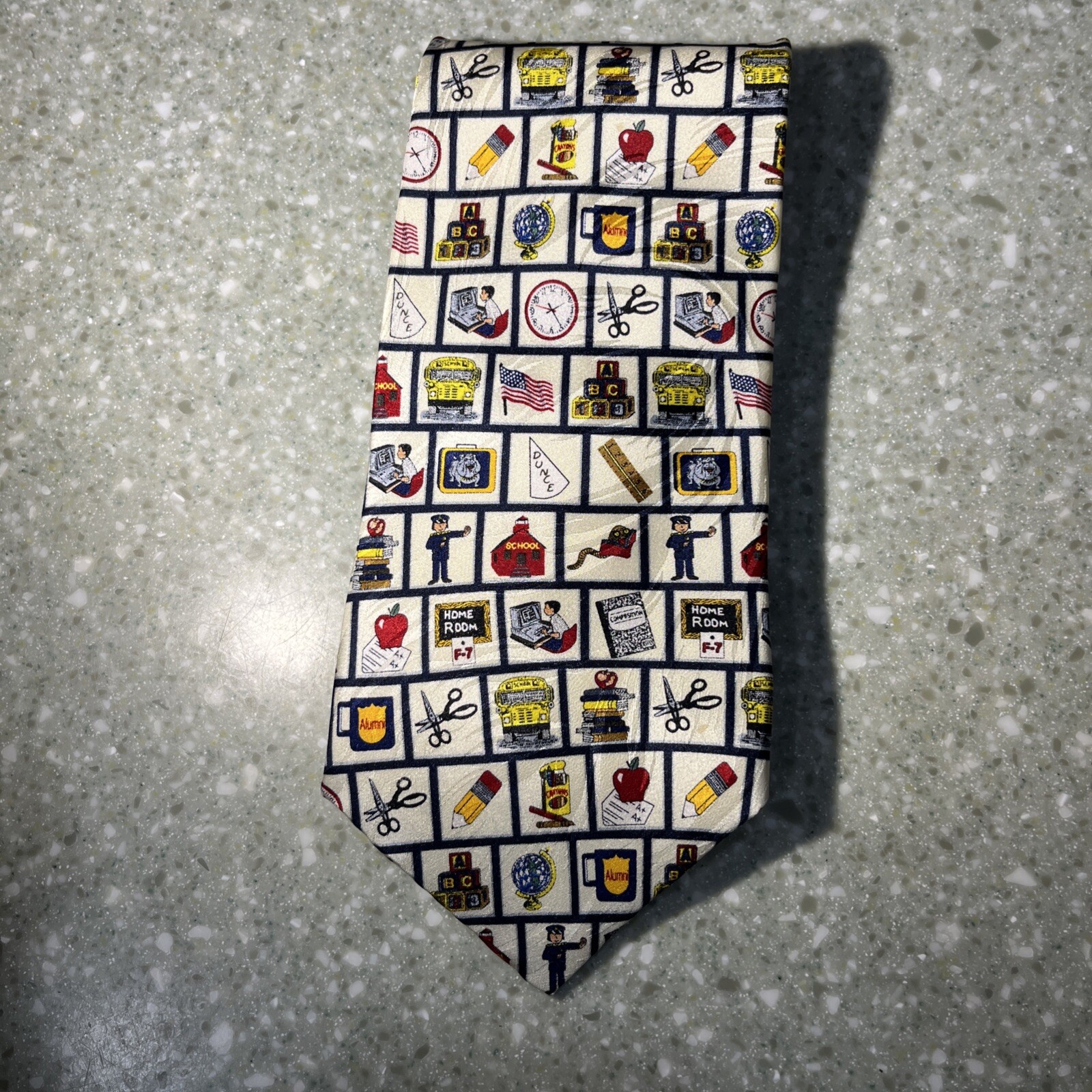 SCHOOL DAYS Design Silk 60″ Men’s Novelty Neck Tie made in USA Museum Artifacts