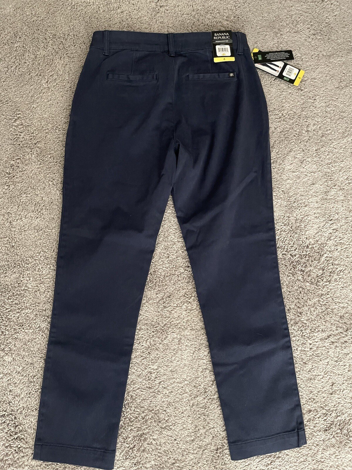 BRAND NEW NWT BANANA REPUBLIC NAVY BLUE CROPPED CHINO PANT SLACKS KHAKIS SZ 6