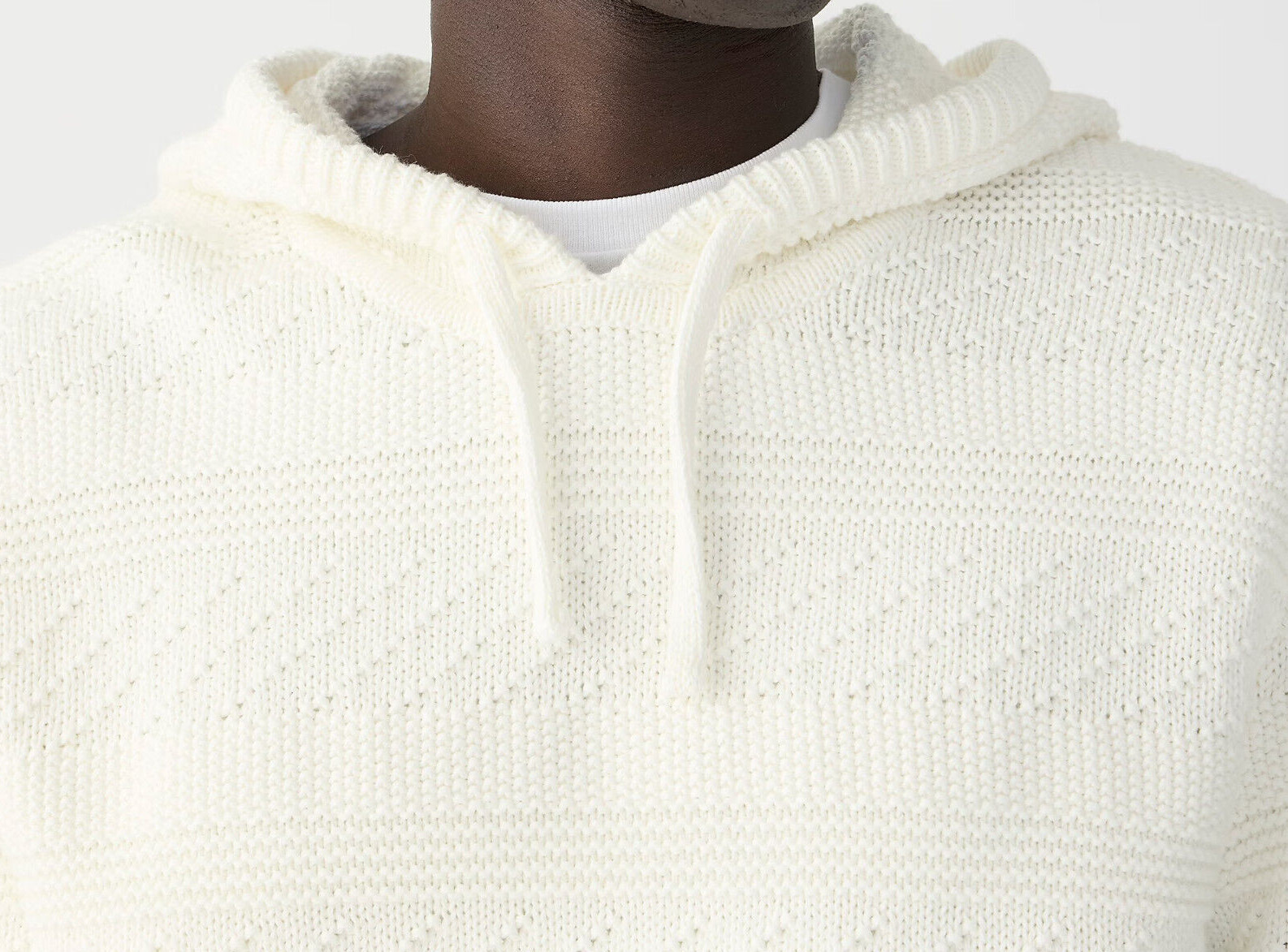 NWT J Crew Guernsey Stitch Hooded Knit Sweater Hoodie in Sea Salt White