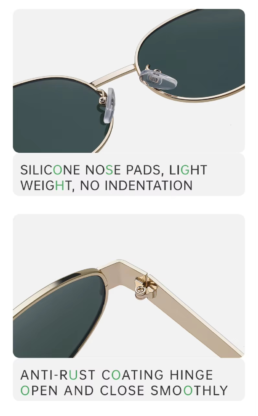 Polarized Sunglasses “Triomphe” Oval Shape Retro Metal Frame UV400 Women Men