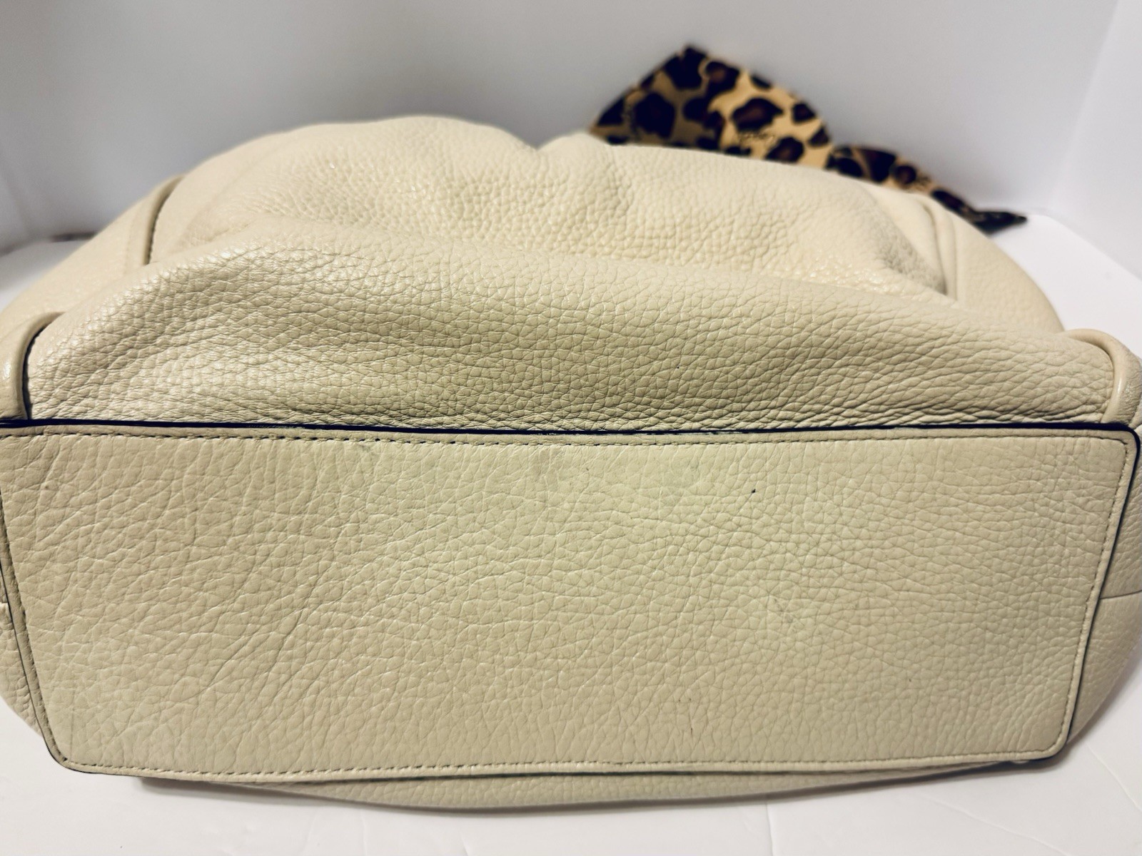 Coach Maya Leather Bag Chalk-Gold hardware w/Coach Scarf C1454