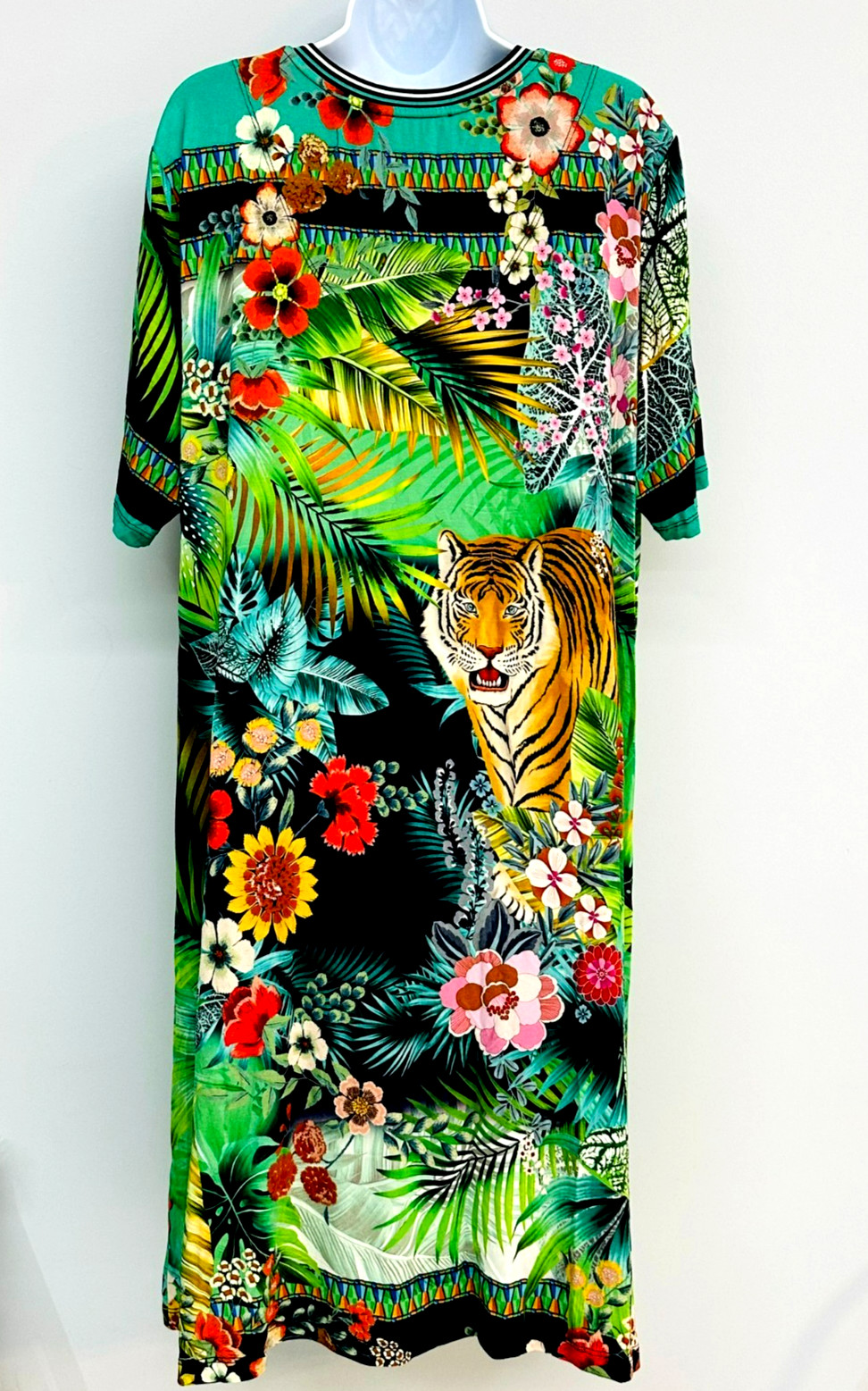 NEW Johnny Was Dress Short Sleeve Tiger Colorful YOUR CHOICE: 2XL or XS
