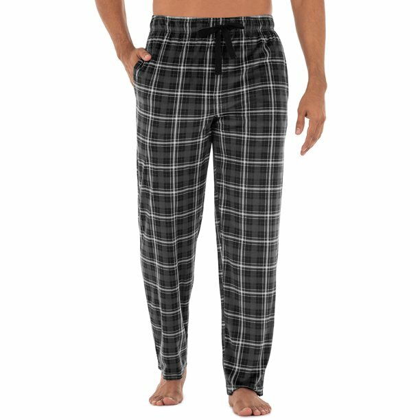 Men George Black Red Plaid Green Fleece Velour Pajama Lounge Pants S M 3XL (P1)