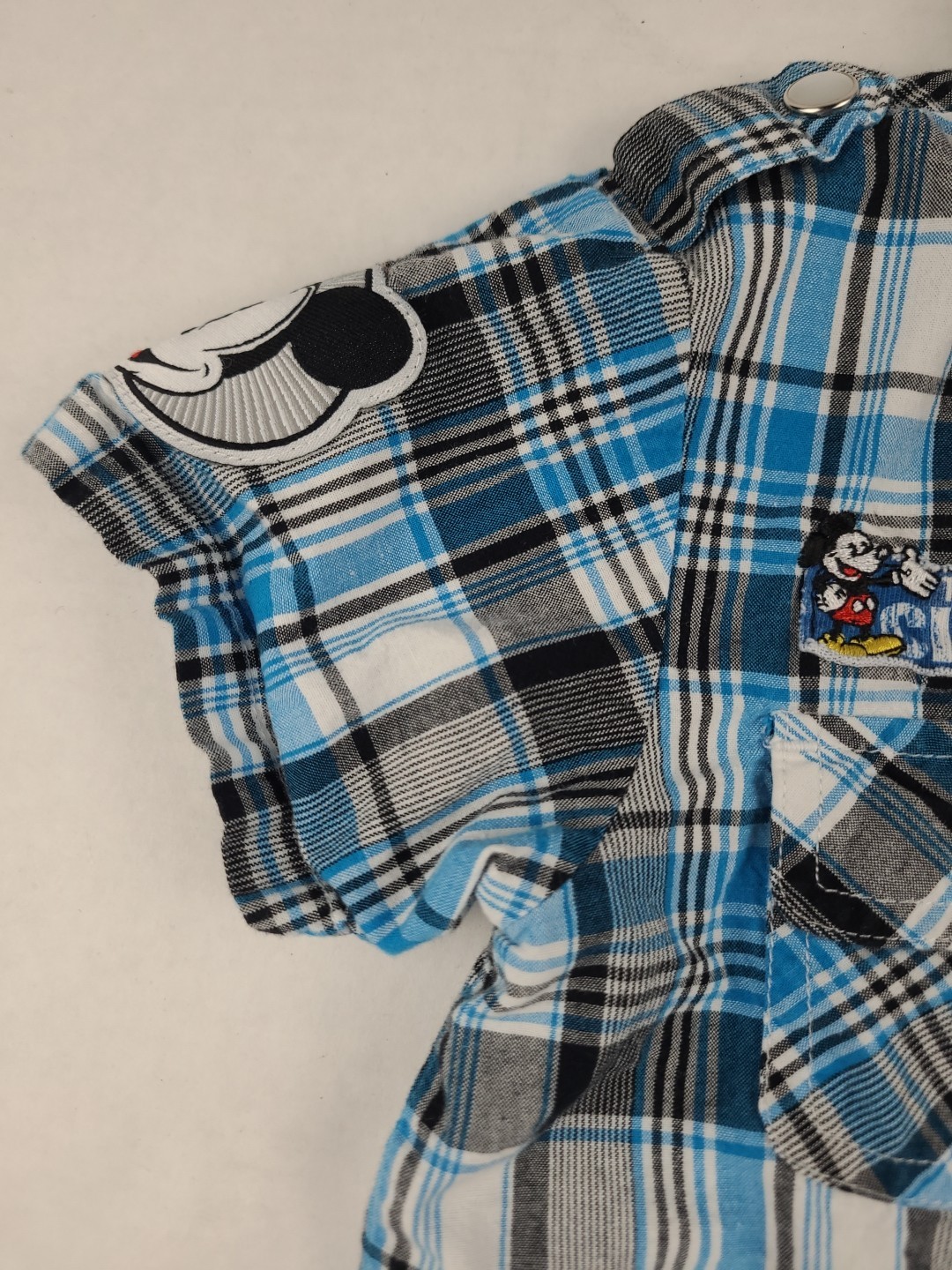 Disney Parks Mickey Mouse Button Up Snap Shirt 24 Months Double Sided Graphics