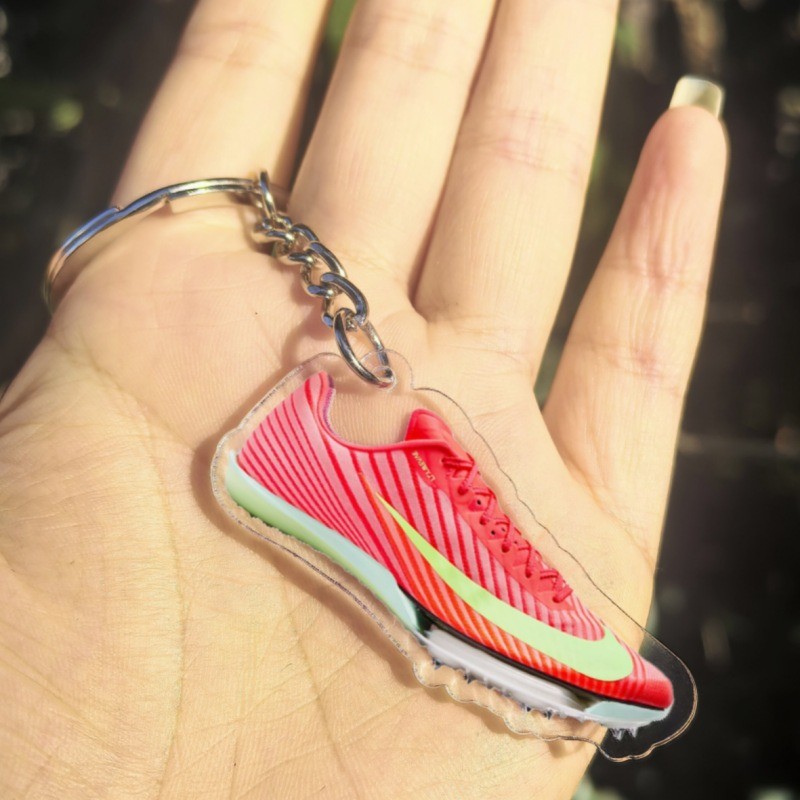 Running Shoe Keychain Track Spikes Gift for Sprinters Midfield Runners Sports