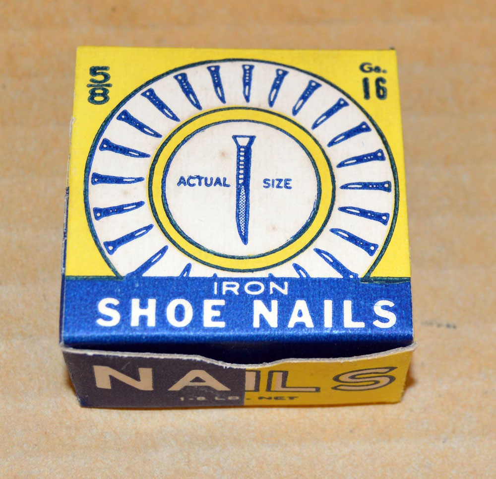 Vintage Box 5/8 16 Gauge Brass Cobbler Shoe Nails Holland Mfg NOS