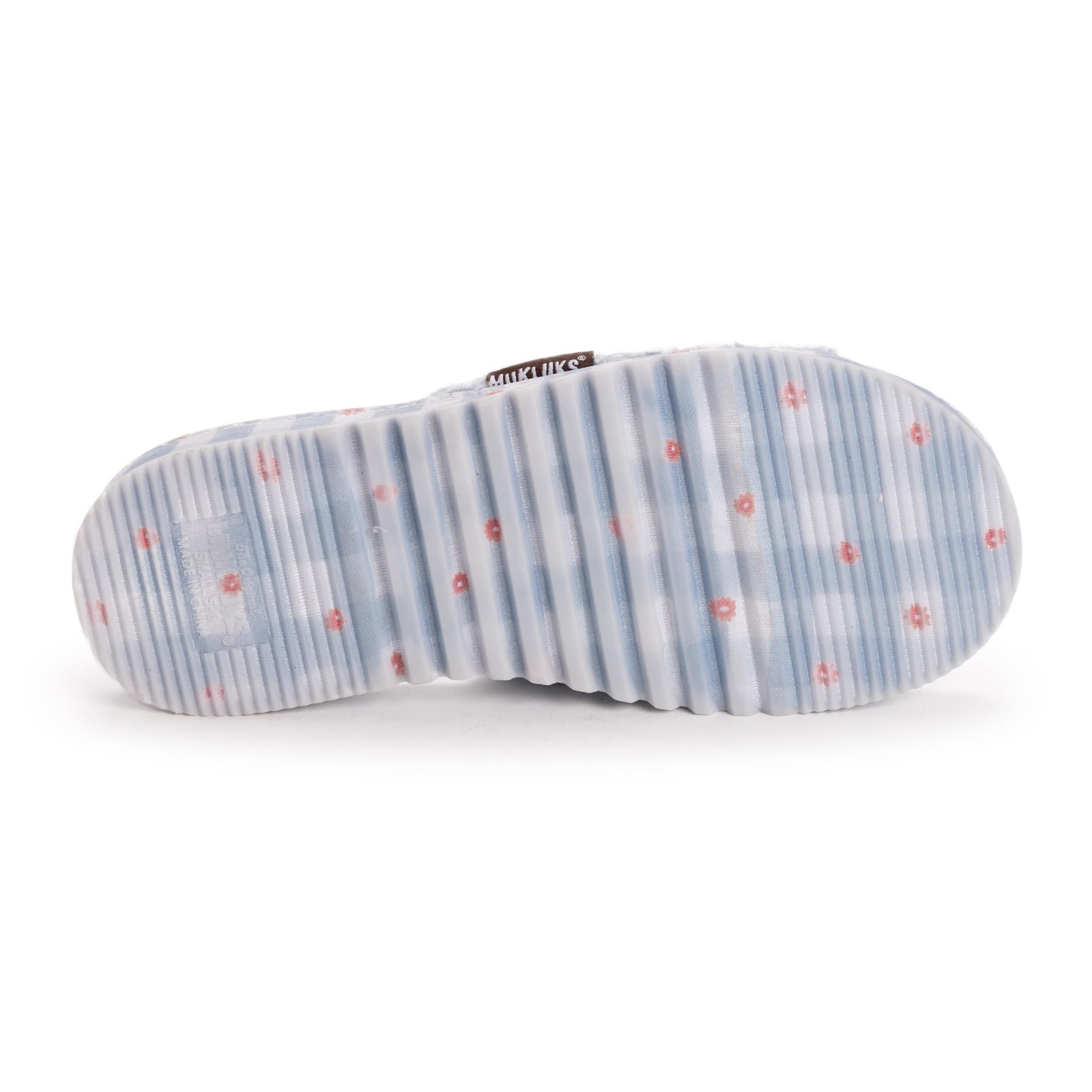 Muk Luks Women’s Acacia Slipper, Light Blue, M (7-8) Medium, Blue