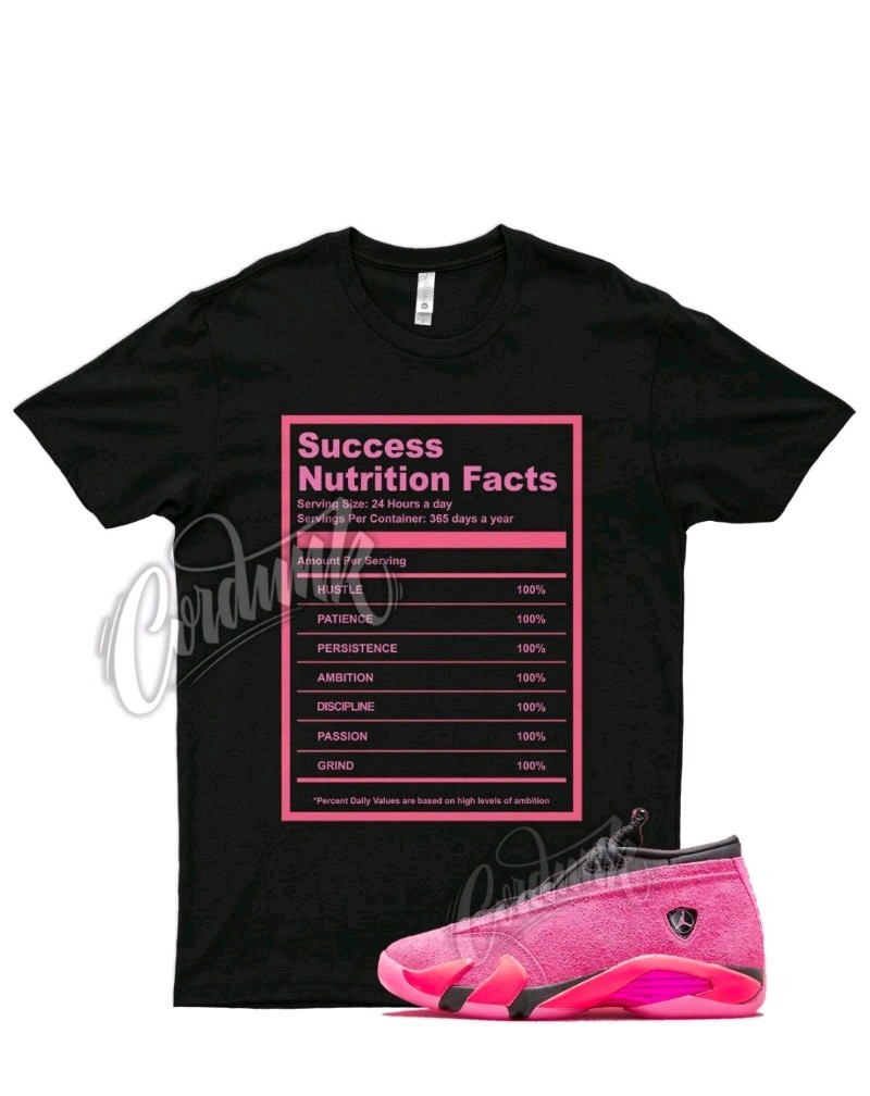 Black SUCCESS T Shirt for Air J1 14 Shocking Pink Hyper Racer Punch Vivid