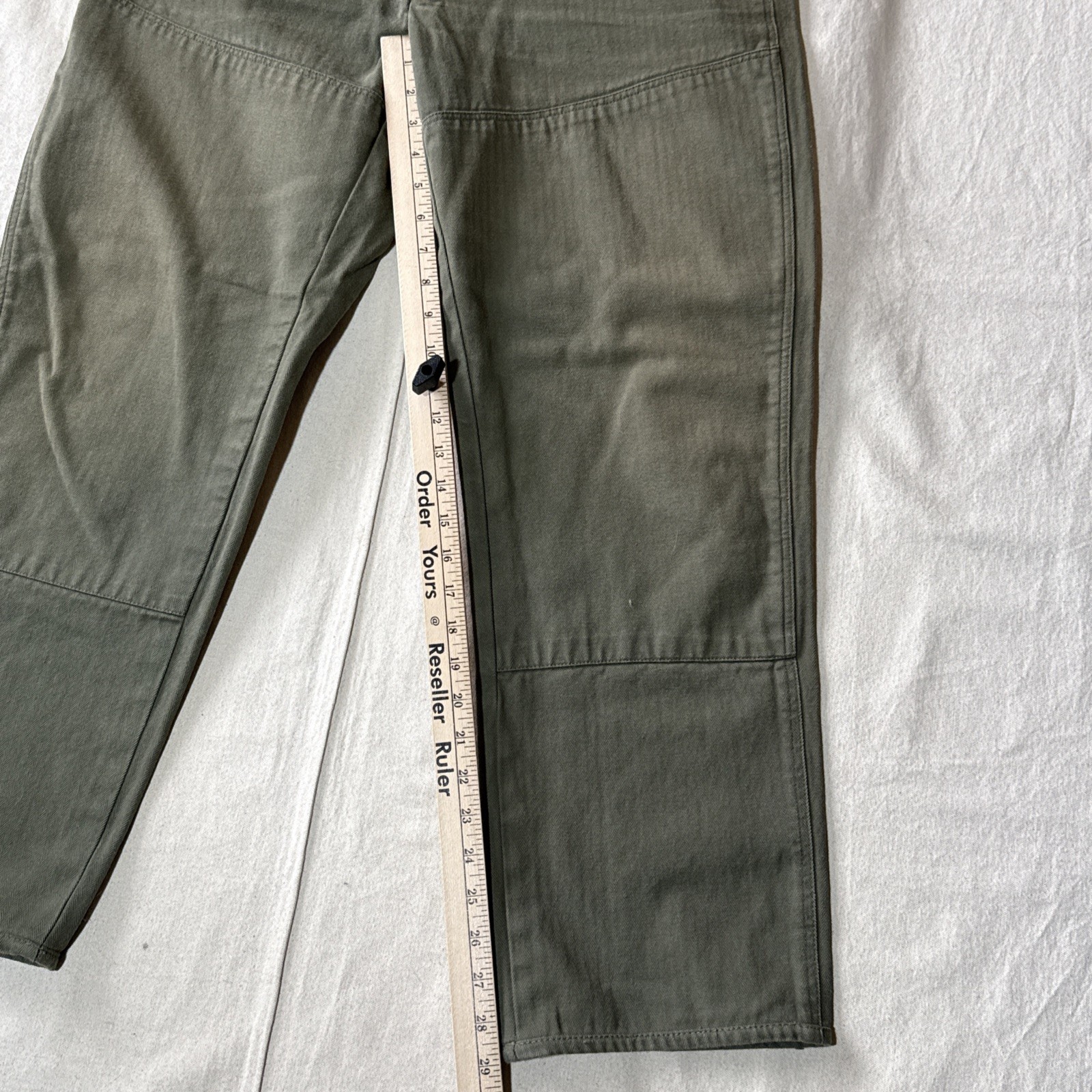 Black Bear Brand Herringbone Work Trousers Olive Green Men’s Size 36 Made in USA