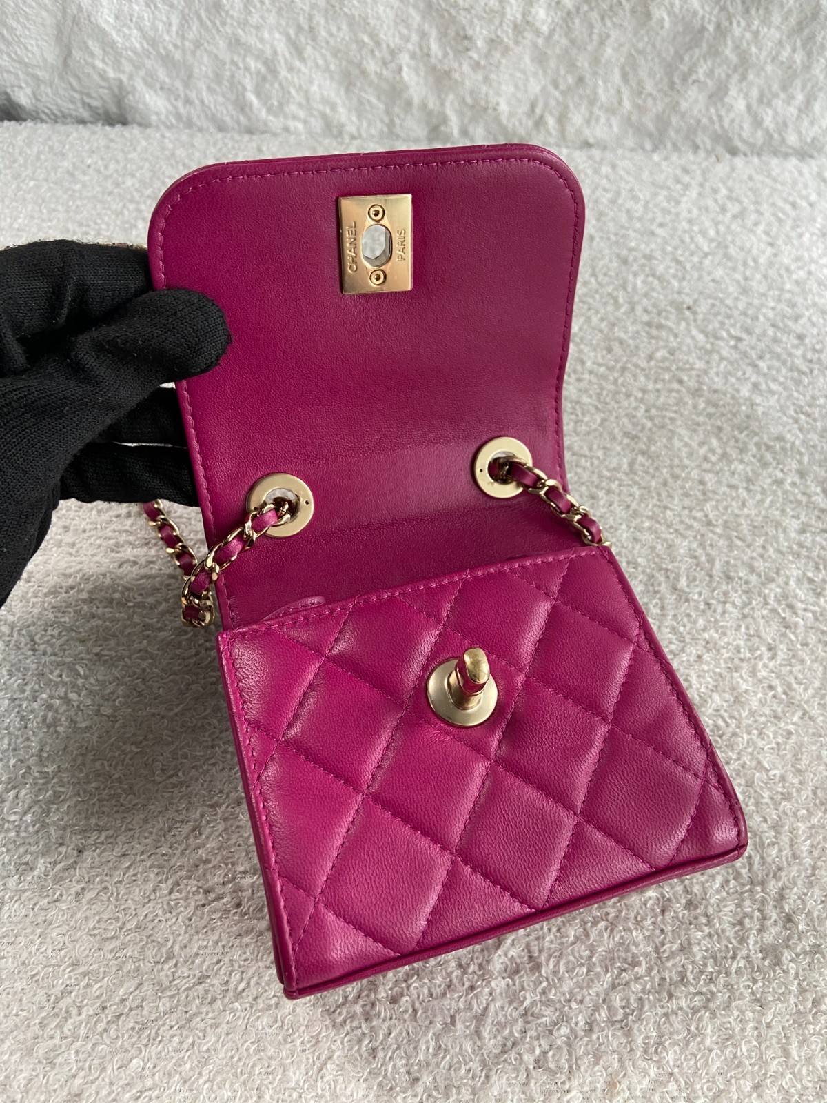 Chanel Trendy CC Mini Hot Pink Lambskin Gold Hardware Pre-Owned
