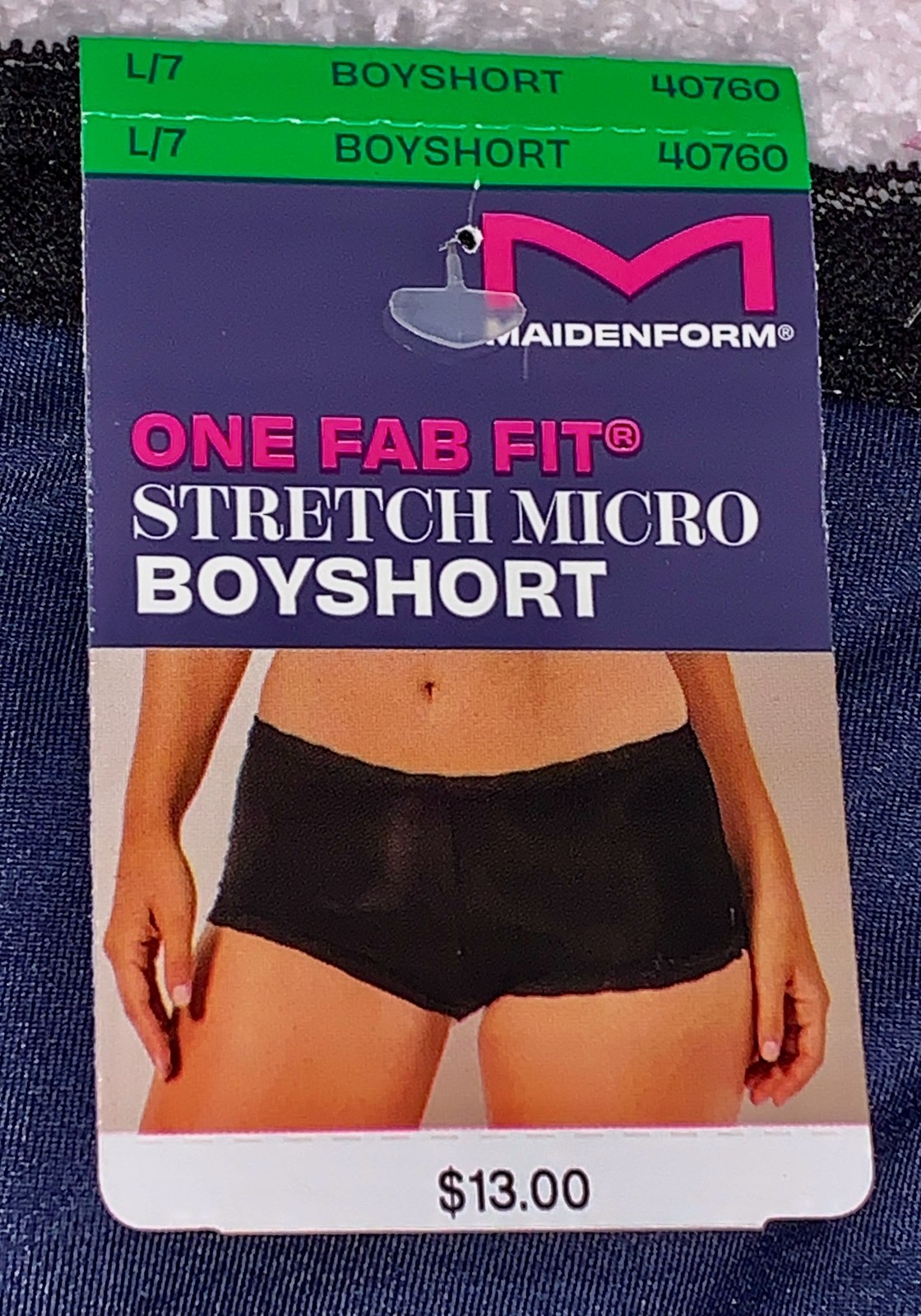MAIDENFORM Fabulous Fit Classic Lace Trim Navy Blue Boyshort Panty Sz M L XL 2XL