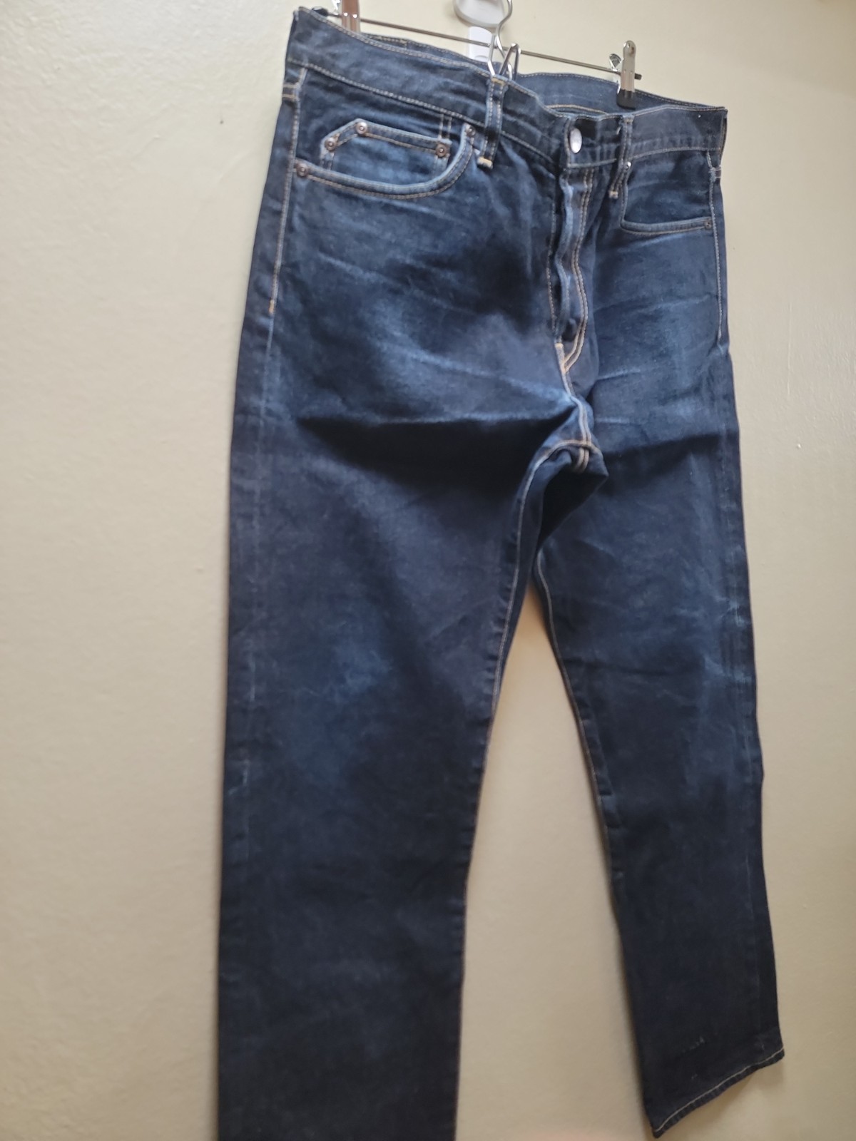 Sz L 36×31 FTC For The City Japan Made Raw Denim Jeans Indigo FADED PATINA GREAT