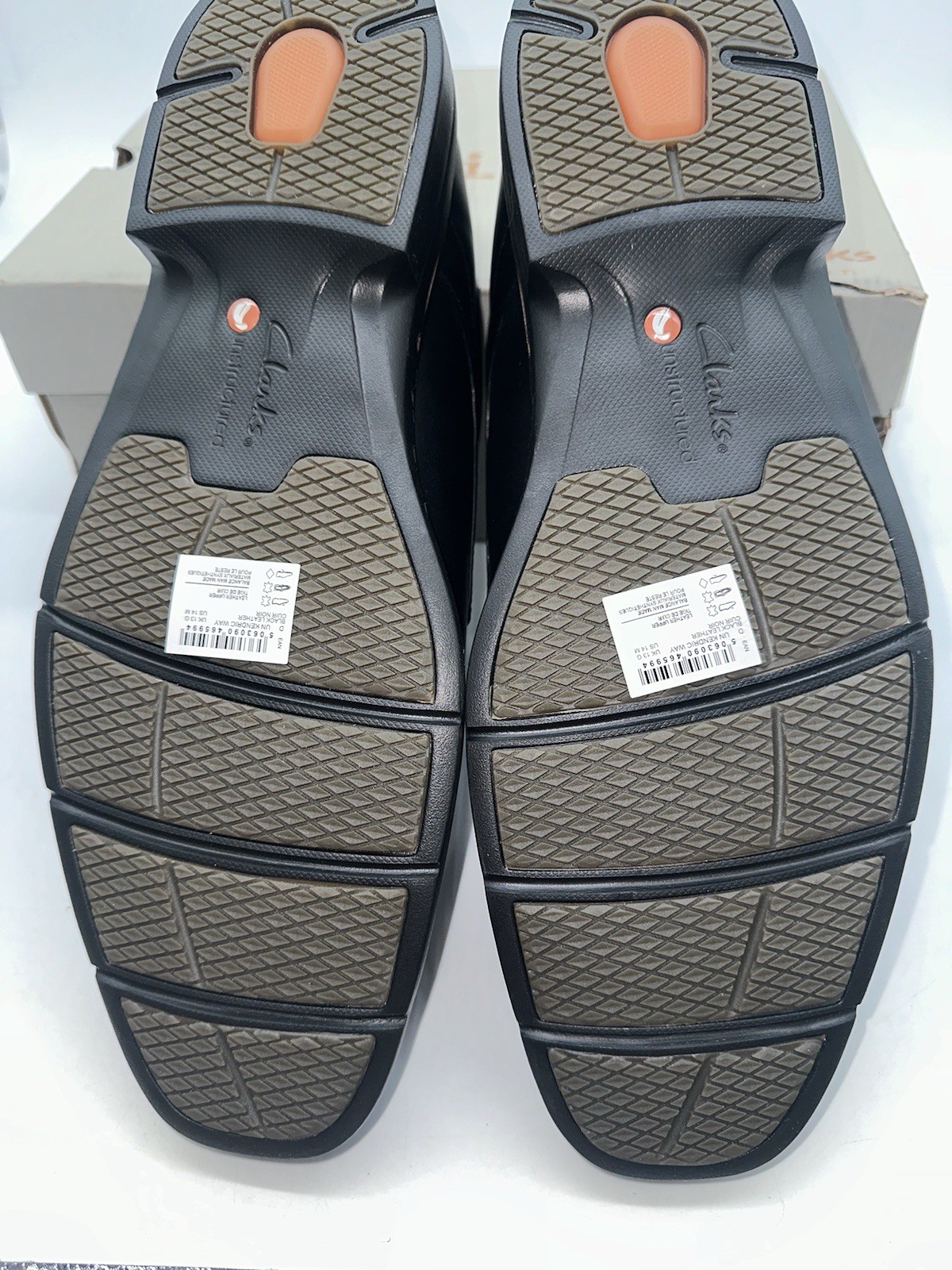 Clarks Men’s Un Kendric Way Black Leather 26179991 Size 14 M