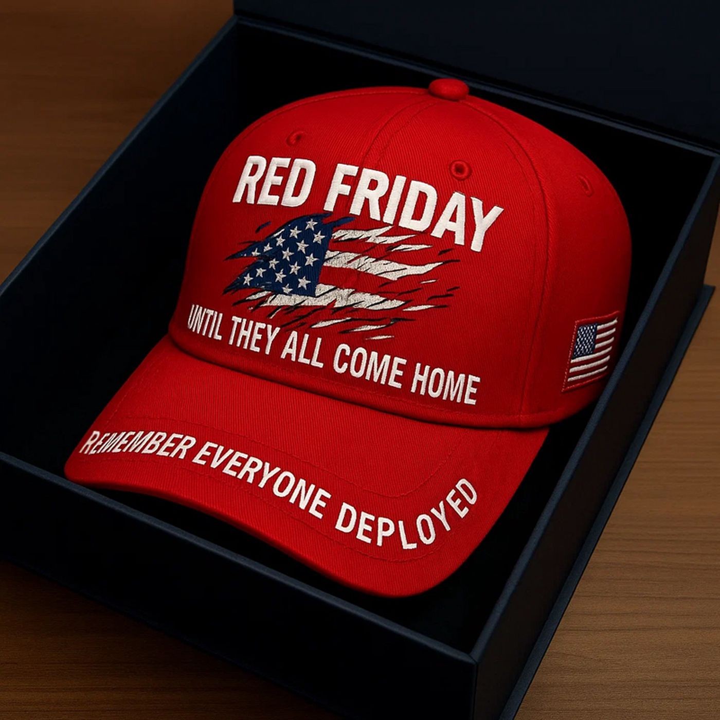 Red Friday Art Print Hat Remember Everyone Deployed Until They Come Home Cap